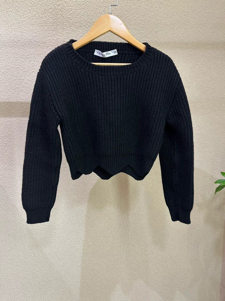 Dior Dior Black Lace Wool Crop Sweater - dmc Size US XS / EU 42 / 0 - 1 Thumbnail
