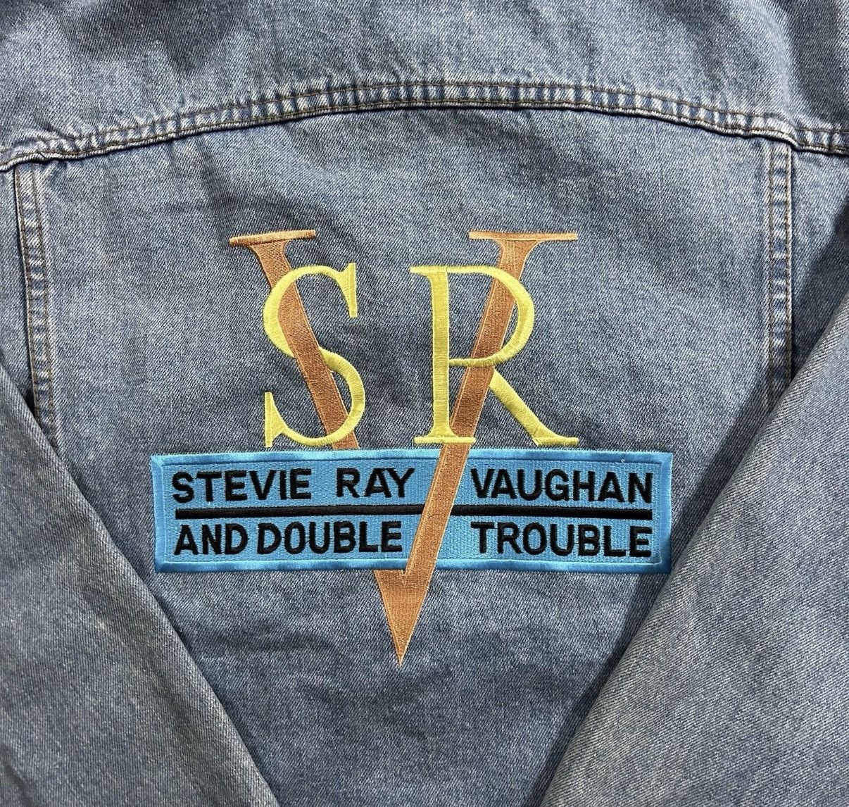Vintage Vtg Stevie Ray Vaughan Denim Jacket XL Double Trouble 90s Size US XL / EU 56 / 4 - 9 Thumbnail