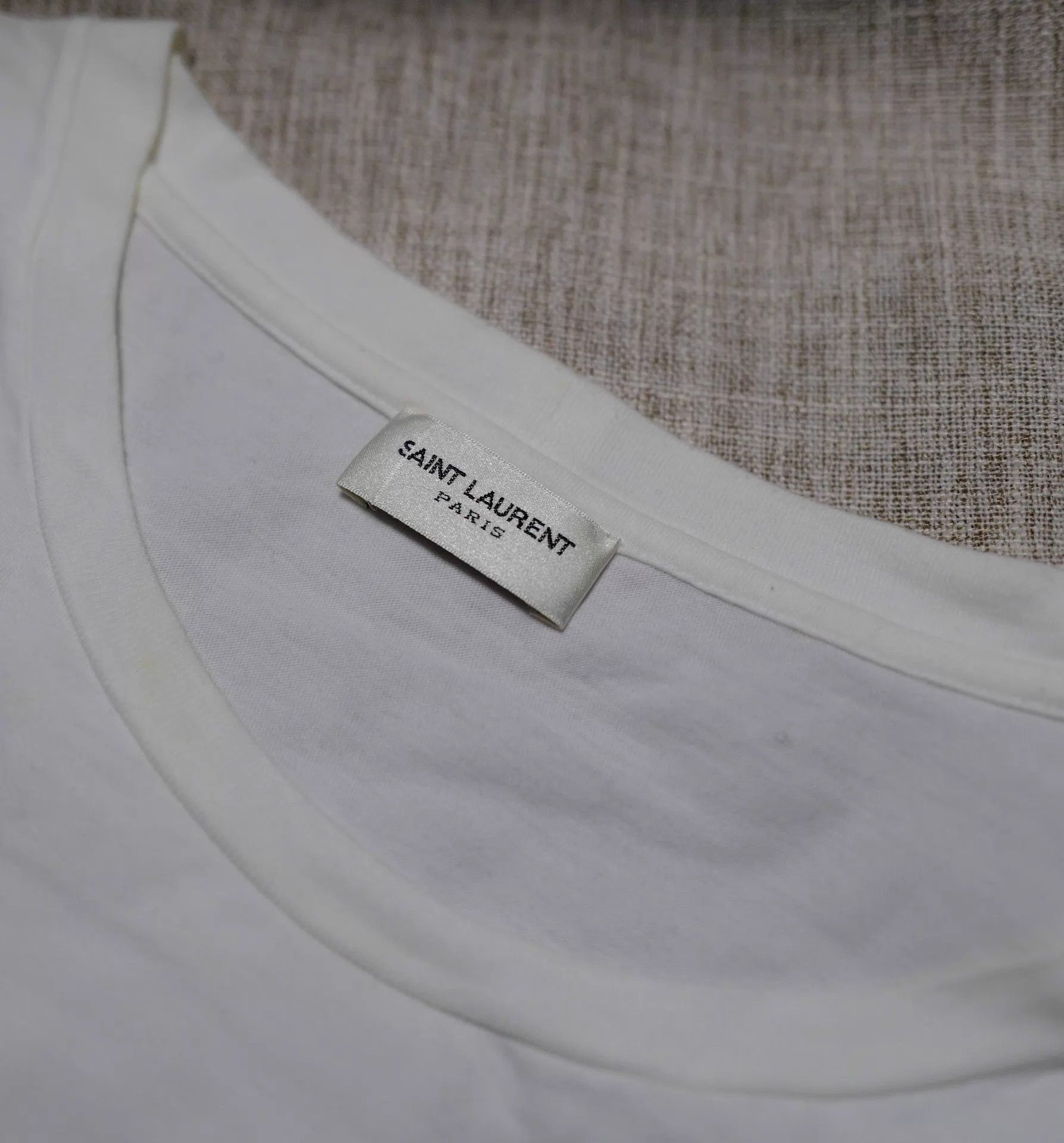 Saint Laurent Paris SLP 14AW Ivory Print Tee XL Size XL / US 12-14 / IT 48-50 - 3 Thumbnail