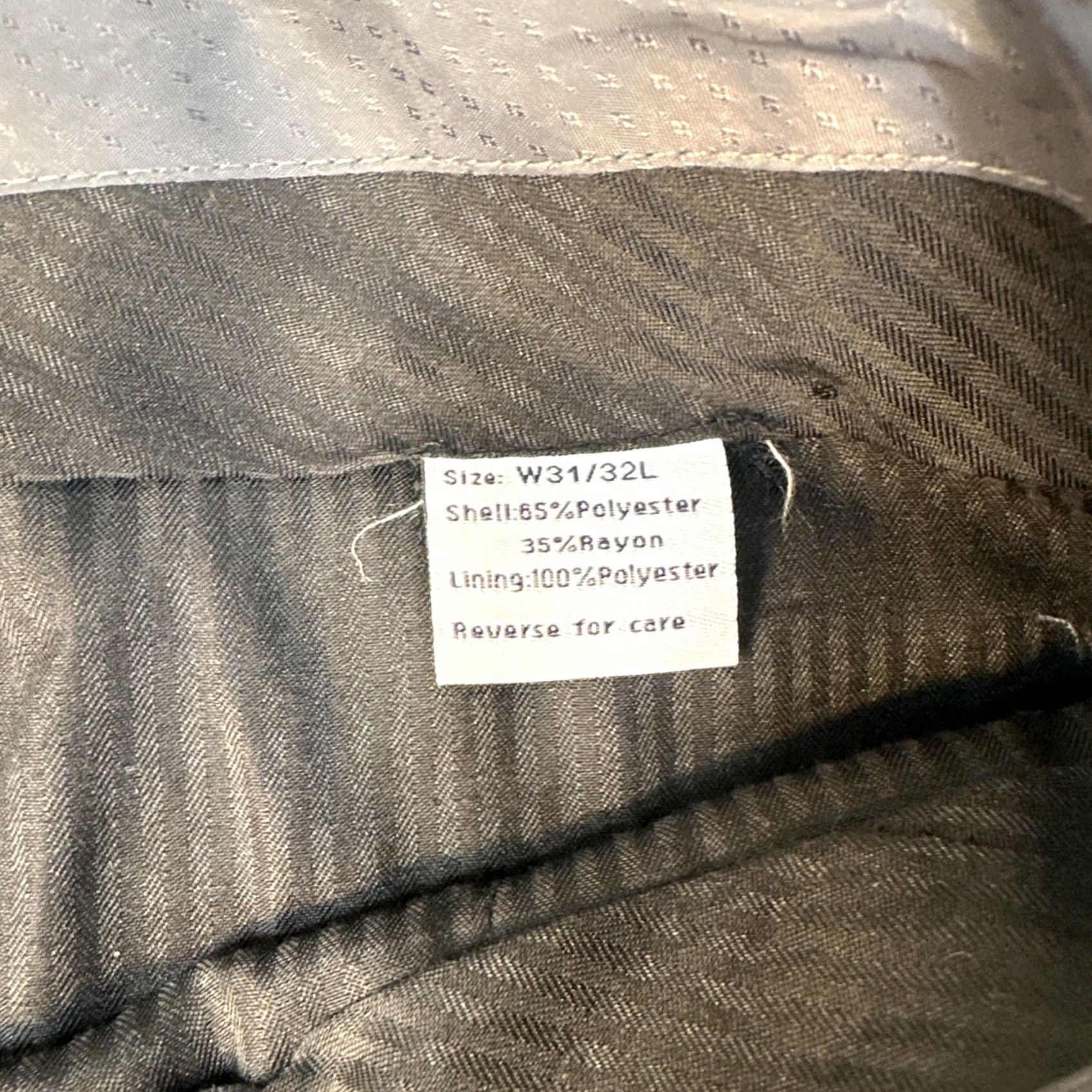 Vintage Paisley & Gray Pants Mens 31x32 Blk Slim Dress Pants Slacks Polka Dot Zip Pleated Front Straight Leg Pockets 31 Regular Spring Summer Mens Size US 31 - 3 Thumbnail