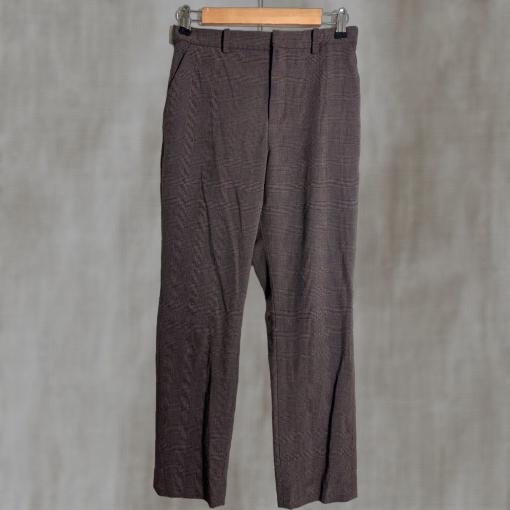 Uniqlo VINTAGE Uniqlo Women's Small Brown Plaid Dress Pants Polyester 27x27 Size 28" / US 6 / IT 42 - 1 Thumbnail