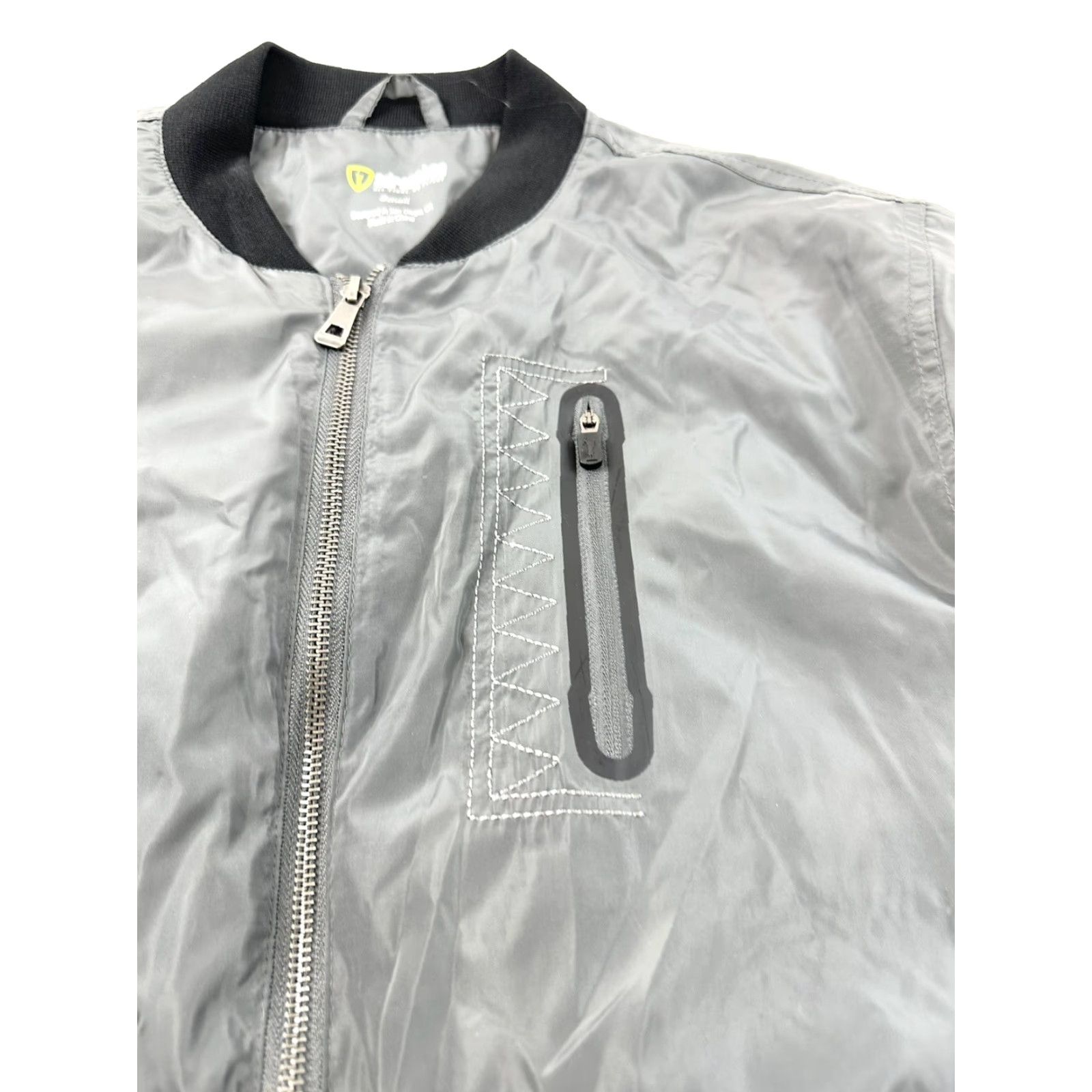 Vintage Adrenaline Bomber Jacket Men’s Small Gray Nylon Zip Short Band Collar Regular Size US S / EU 44-46 / 1 - 6 Thumbnail