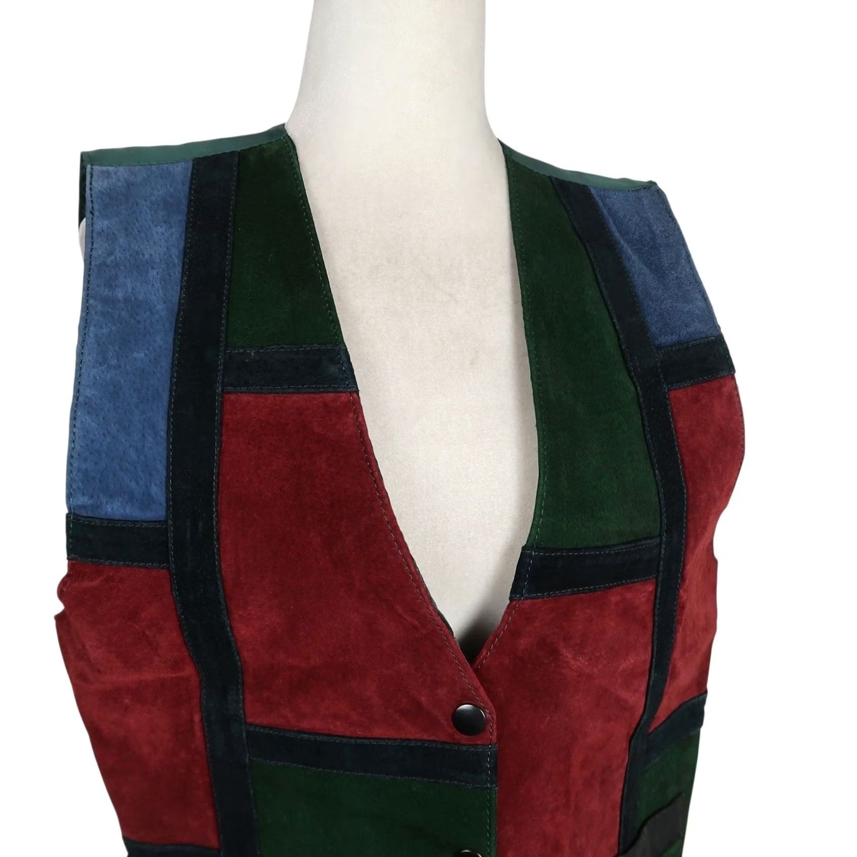 Vintage VINTAGE Northwest Territory Vest Adult Medium Green Suede Patchwork 90s Womens Size M / US 6-8 / IT 42-44 - 3 Thumbnail