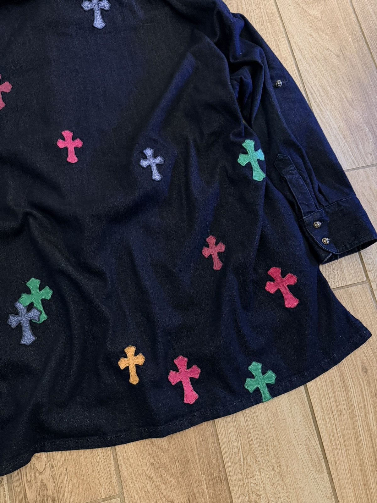 Chrome Hearts Chrome Hearts Multi Color Denim Button Up Size US XXL / EU 58 / 5 - 12 Thumbnail