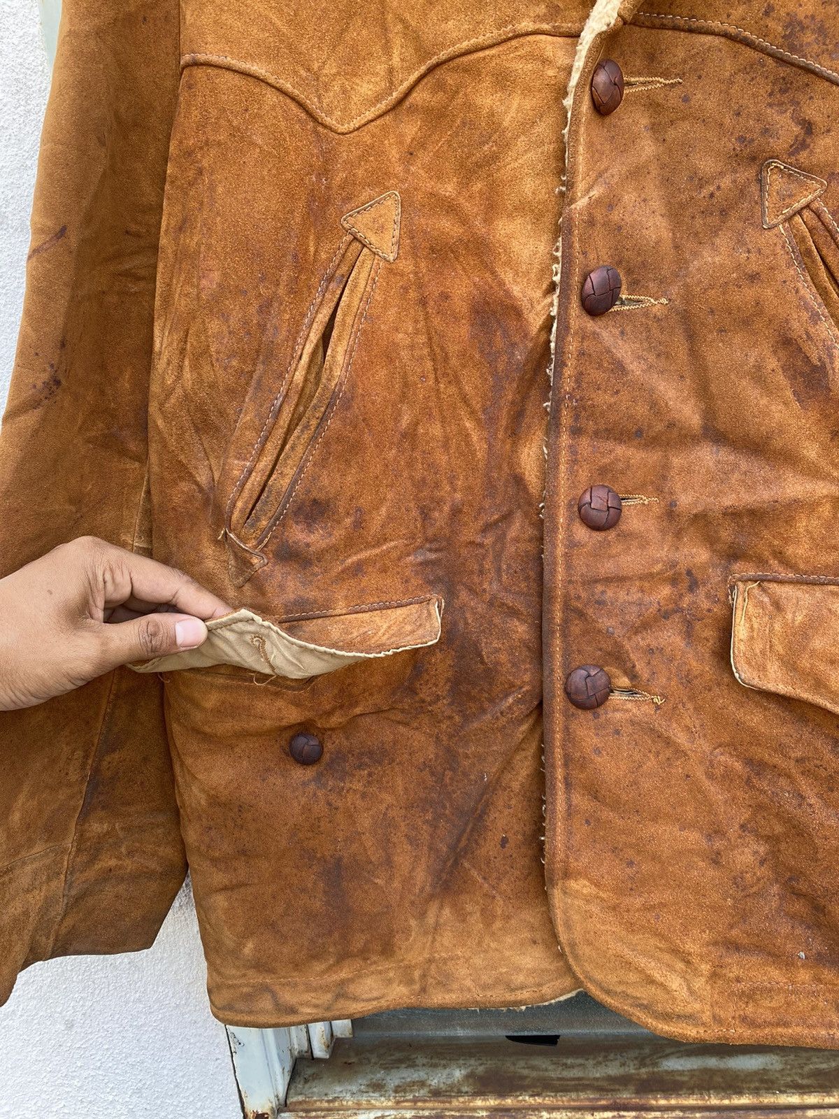Schott × Vintage × Western Rise Schott Western Shearling Suede Jacket Vintage 90s Size US M / EU 48-50 / 2 - 9 Thumbnail