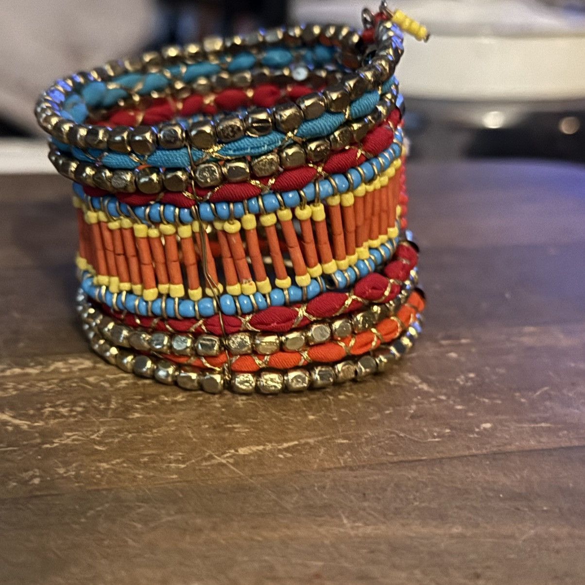 Other Multicolor beaded wide boho cuff bracelet Size ONE SIZE - 5 Thumbnail