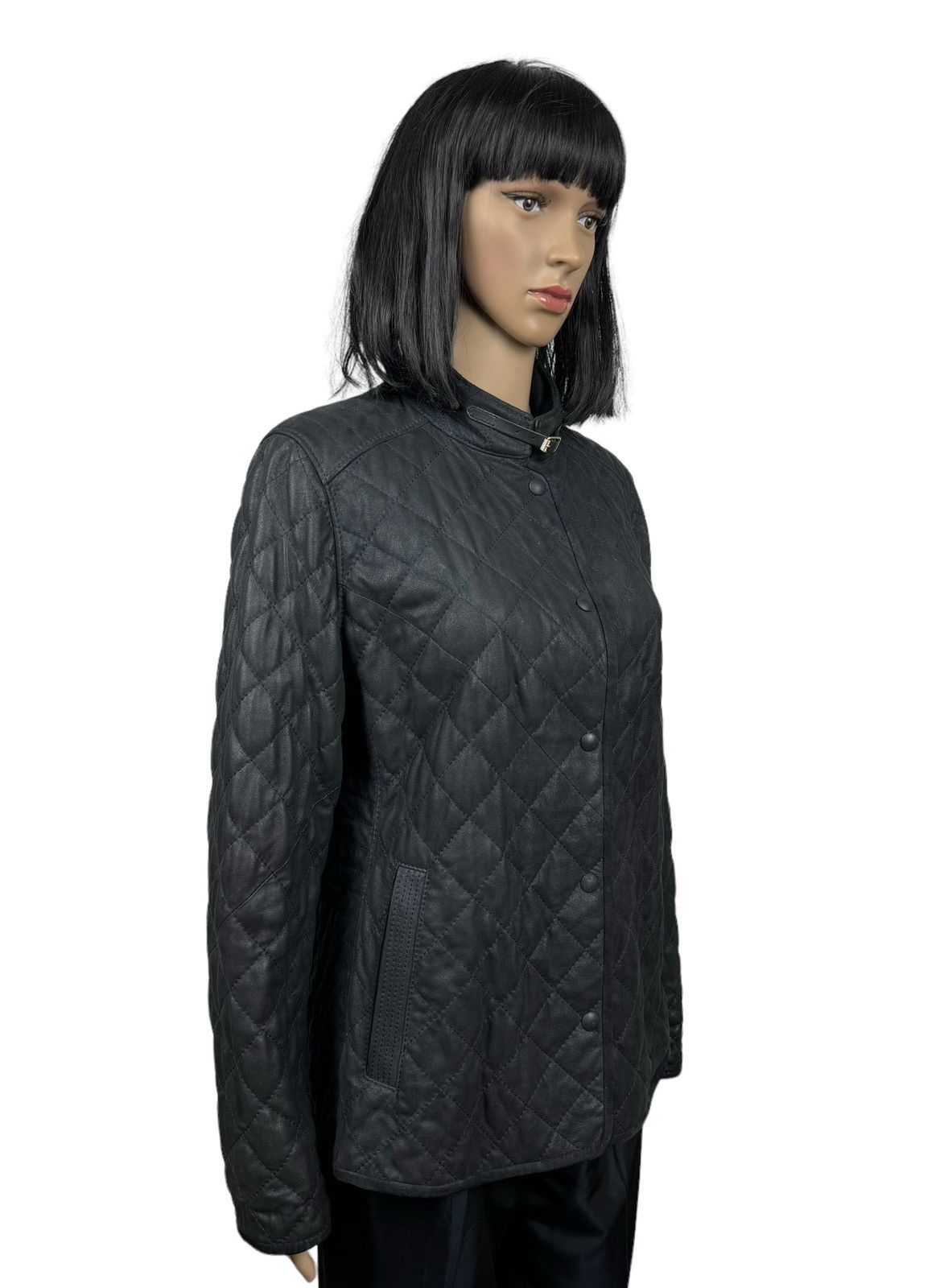 Designer Werner Christ Genuine Leather Quilted Jacket Women size 42 Size M / US 6-8 / IT 42-44 - 5 Thumbnail