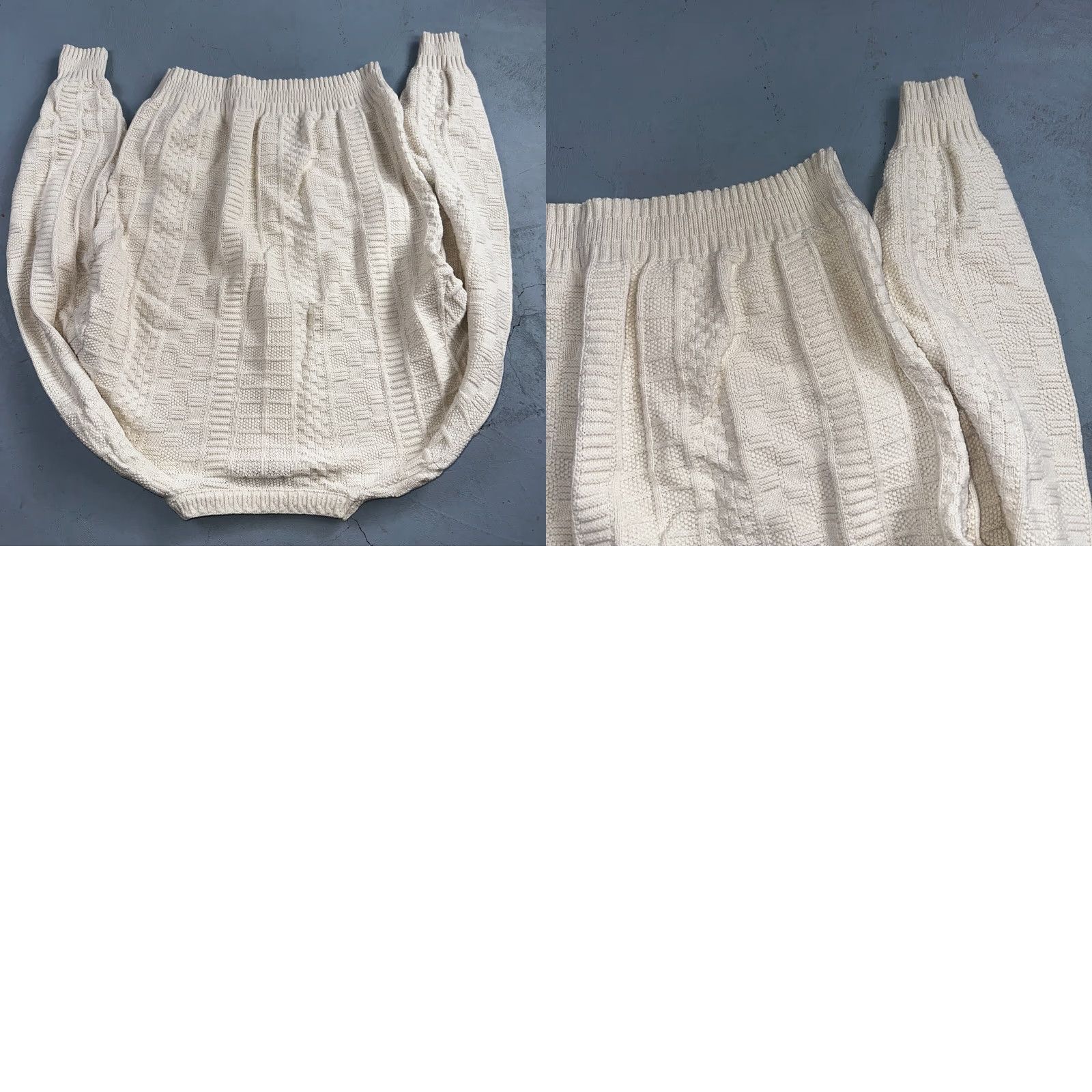 Vintage VINTAGE Towncraft 80s Ivory 100% Cotton Square Knit Sweater Adult L Size US L / EU 52-54 / 3 - 8 Thumbnail