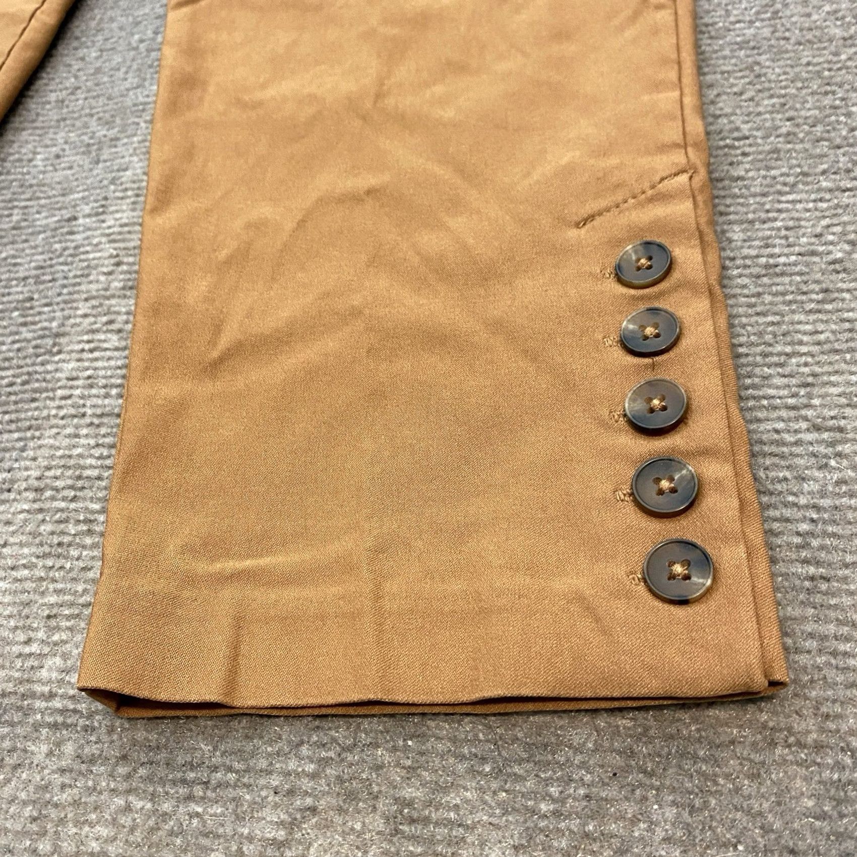 Vintage Chicos Pants Women’s 2R / 12 Tan Brown Ponte Detail Ankle Pull On Stretch Size 34" / US 12 / IT 48 - 3 Thumbnail