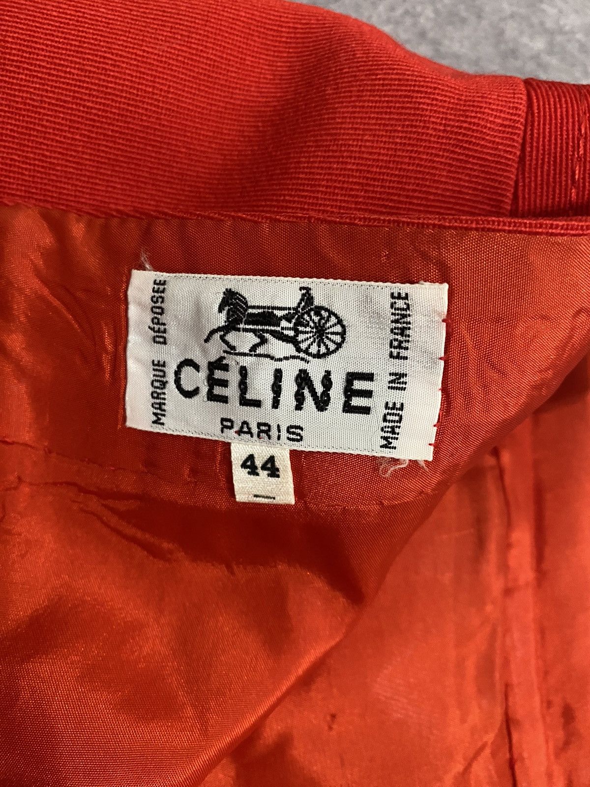 Celine × Vintage Vintage 90s Celine Red Wool Midi Skirt Size 32" / US 10 / IT 46 - 10 Thumbnail