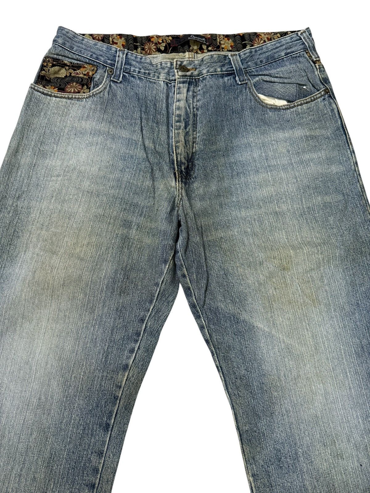 Japanese Brand Dominate Handcrafted Sukajan Embroidered Koi Fish Jeans Size US 34 / EU 50 - 3 Thumbnail