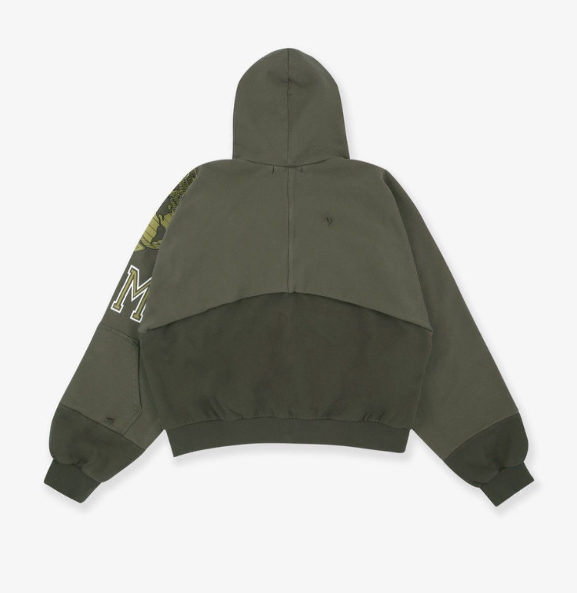 PROJECT G/R Project G/R RECONSTRUCTED FOLDED ZIP HOODIE - KHAKI size 2 Size US M / EU 48-50 / 2 - 2 Thumbnail
