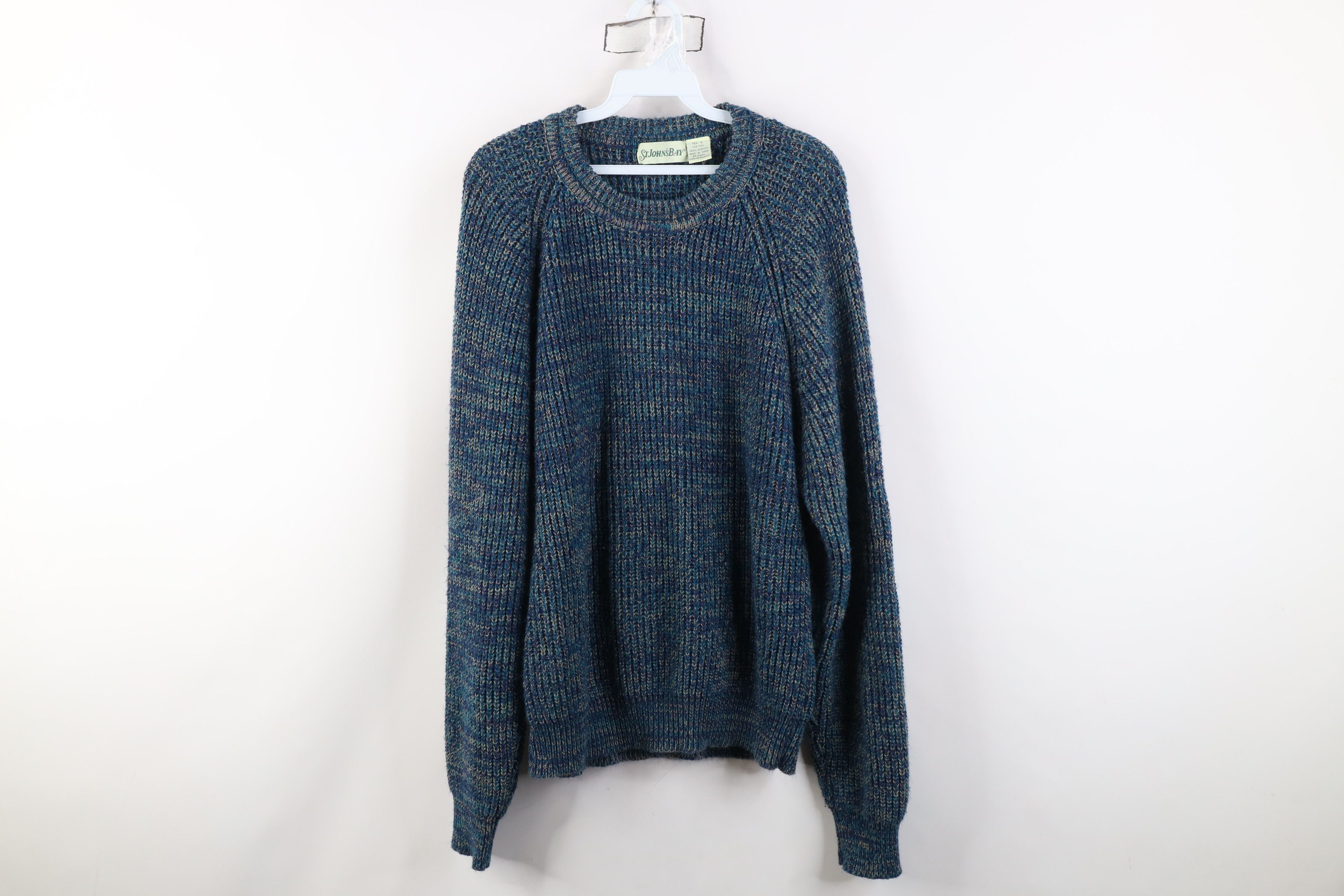 Vintage Vintage 90s Streetwear Blank Ribbed Knit Crewneck Sweater Size US L / EU 52-54 / 3 - 1 Thumbnail