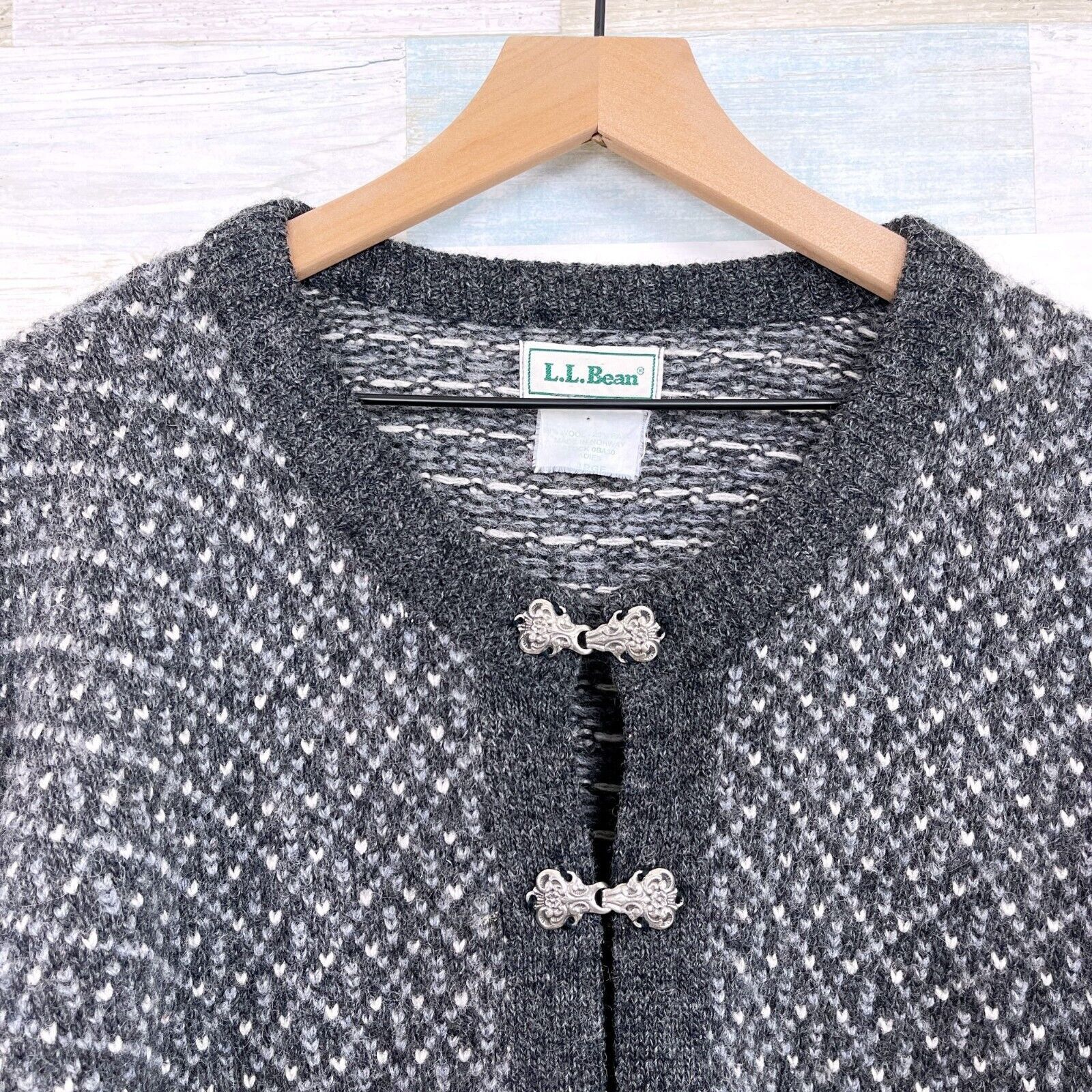 L.L. Bean LL Bean Vintage Birdseye Cardigan Sweater Norway Womens L Size L / US 10 / IT 46 - 3 Thumbnail