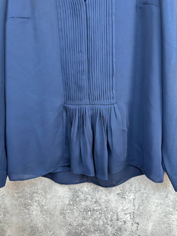 Reiss Reiss Inda Blouse Top Blouse LS Indigo Navy Polyester Size S / US 4 / IT 40 - 7 Thumbnail