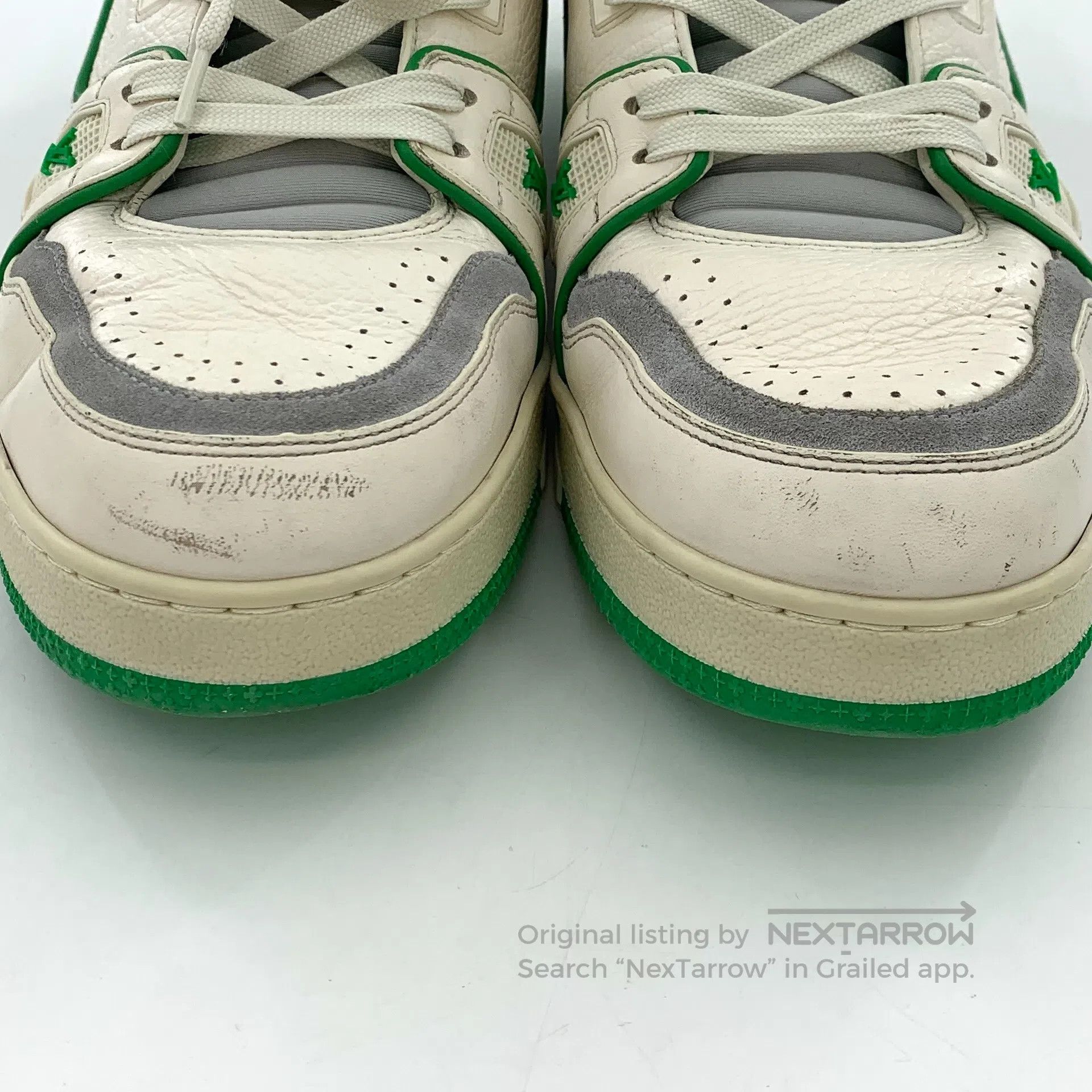 Louis Vuitton Louis Vuitton White and Green Color Laced Casual Flat Spor Size US 9 / EU 42 - 8 Thumbnail