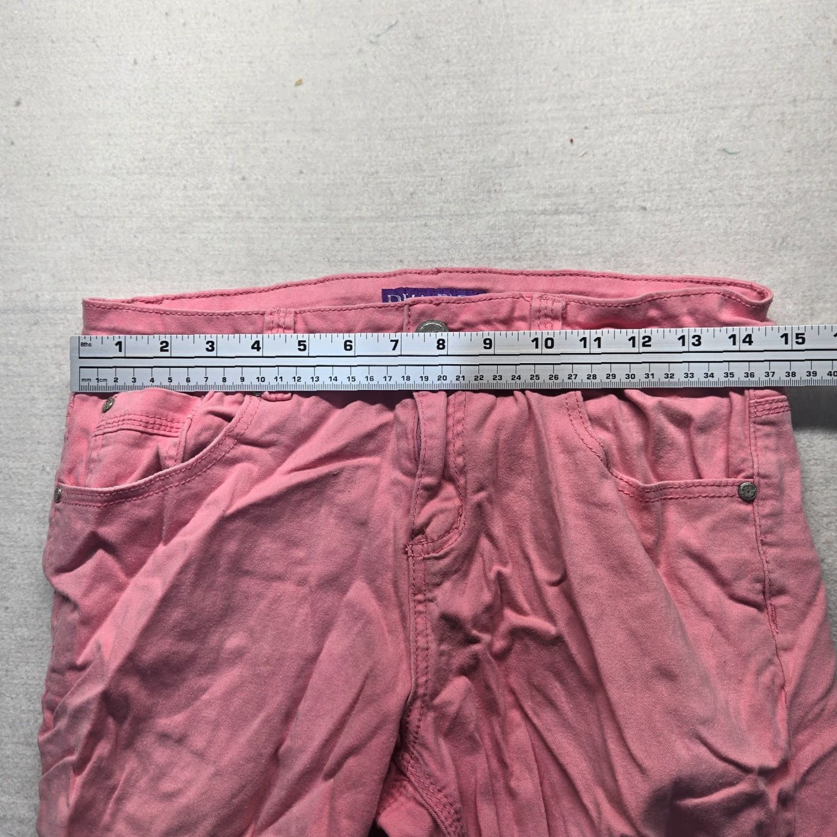 Denime Deja Bleu Pink Jeans Crop Capri Straight Denim Adult Women's Size 12 Size 34" / US 12 / IT 48 - 3 Thumbnail