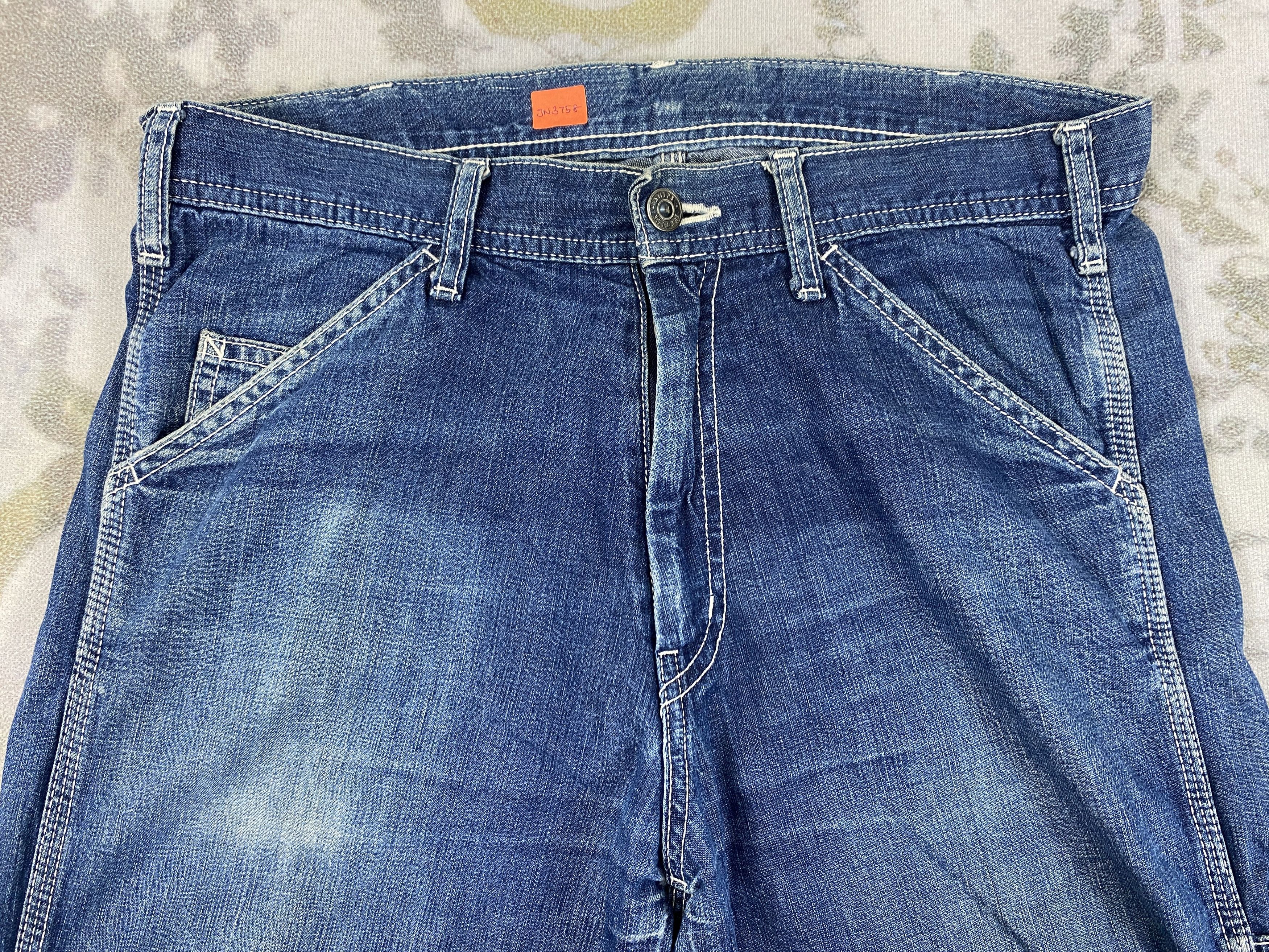 Japanese Brand Faded Blue Vintage Ships Carpenter Jeans 31x26 Denim- JN3758 Size US 31 - 3 Thumbnail