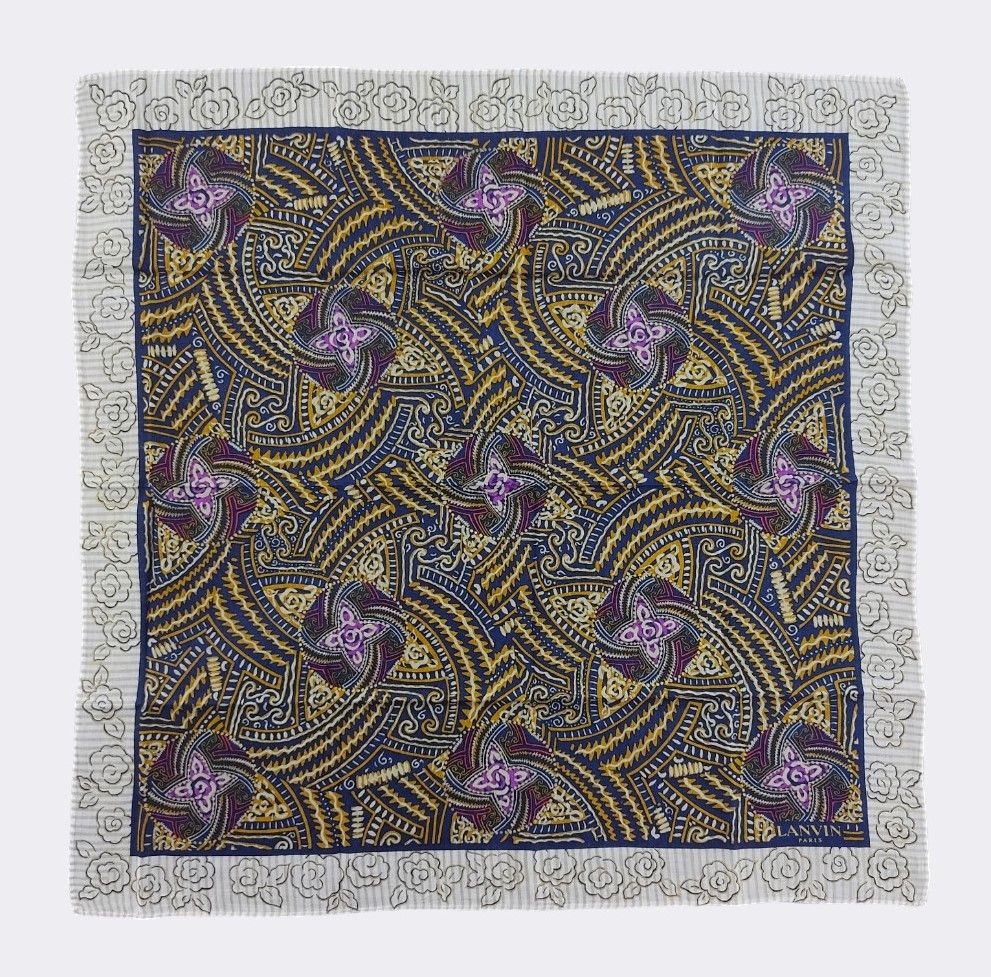 Lanvin Vintage Lanvin Paris Kaleidoscope Rose Cotton Handkerchief Size ONE SIZE - 1 Thumbnail