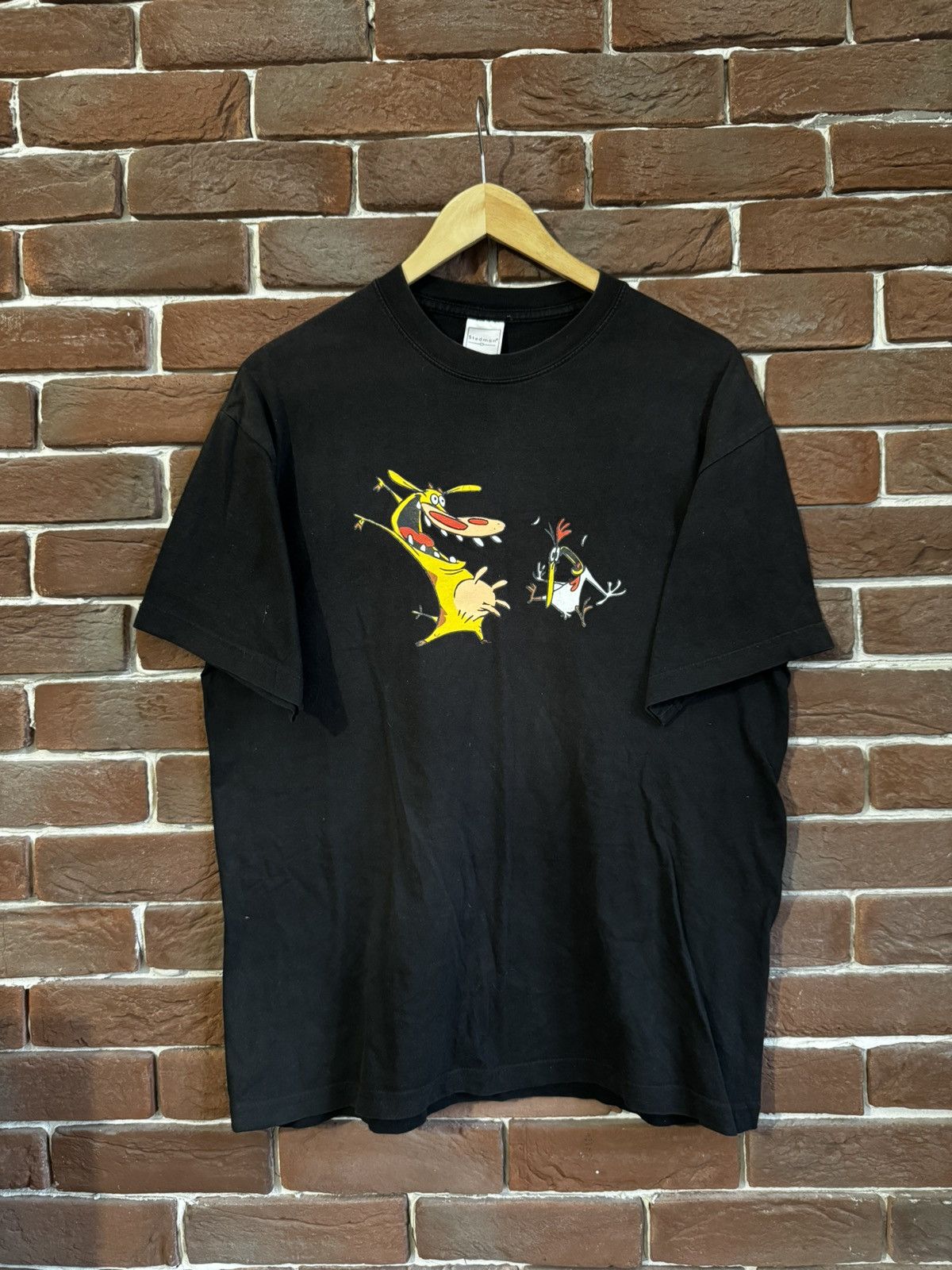 Cartoon Network Vintage 00s Cow And Chicken Movie Cartoon Y2K L Black Tee Size US L / EU 52-54 / 3 - 1 Thumbnail