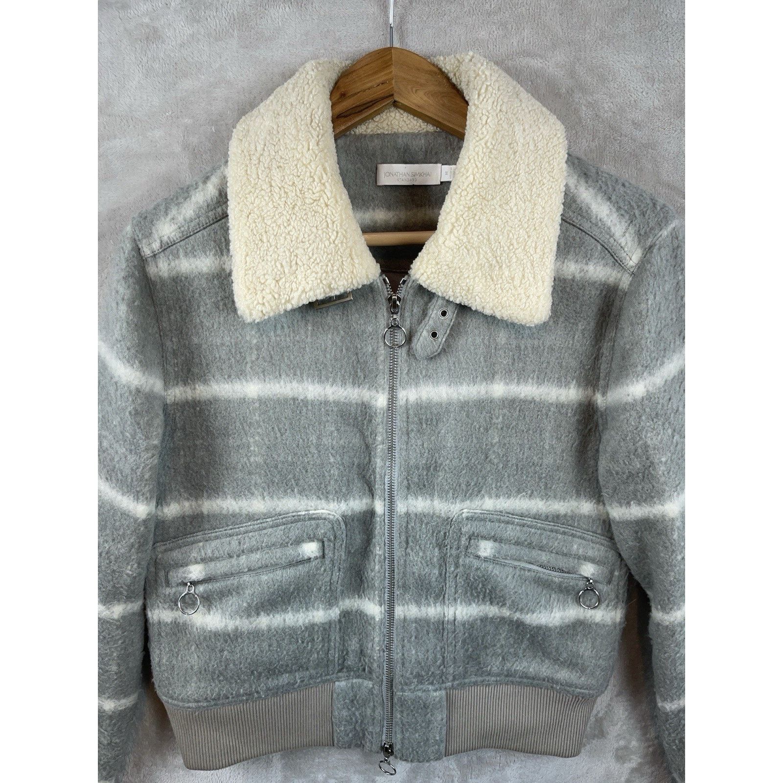 Jonathan Simkhai Jonathan Simkhai Standard Carlyle Brushed Wool Bomber Medium Size M / US 6-8 / IT 42-44 - 13 Thumbnail