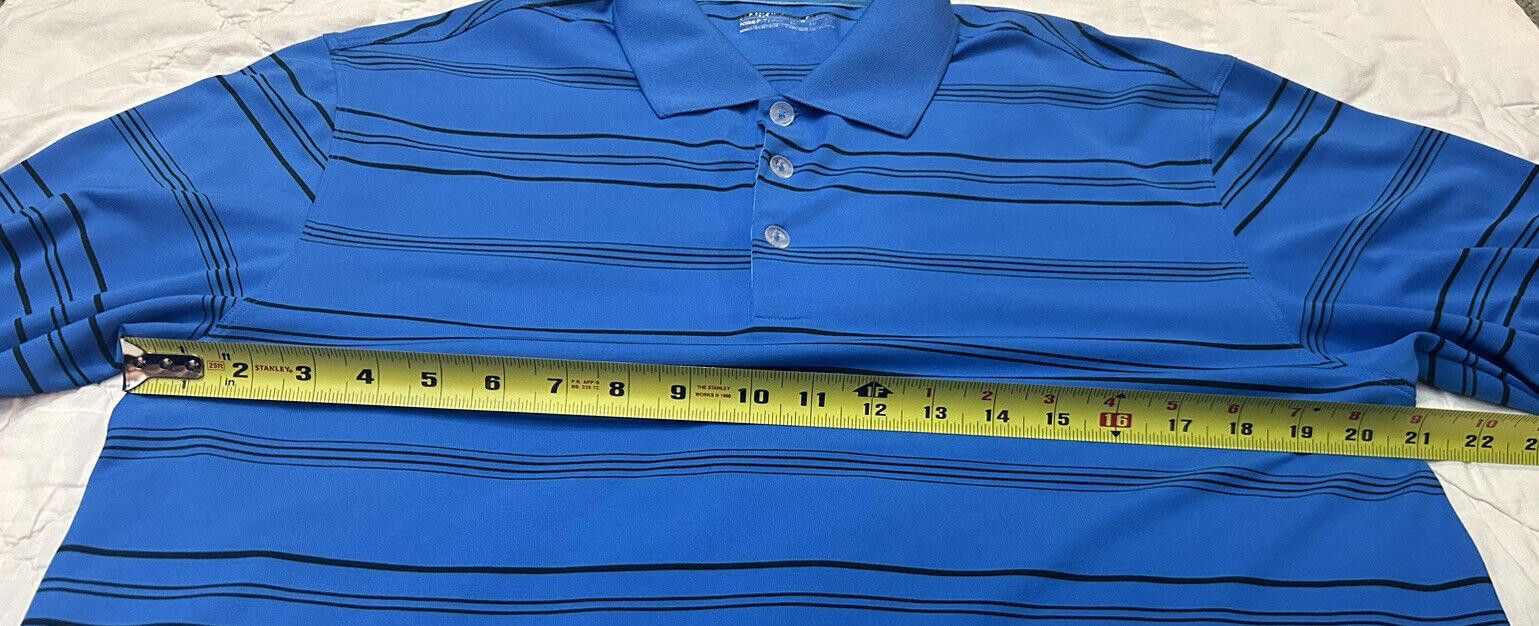 Nike Nike Men's Golf Polo Shirt Blue Black Striped FitDry - Sz M Size US M / EU 48-50 / 2 - 5 Thumbnail