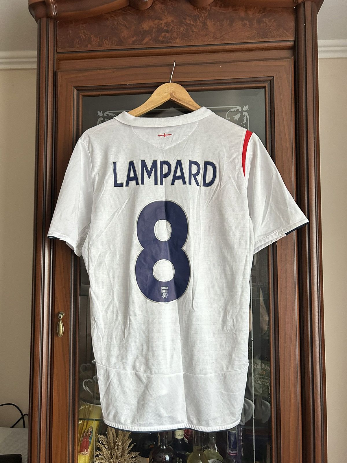 England Euro 2008 #8 Lampard home shirt soccer jersey Umbro