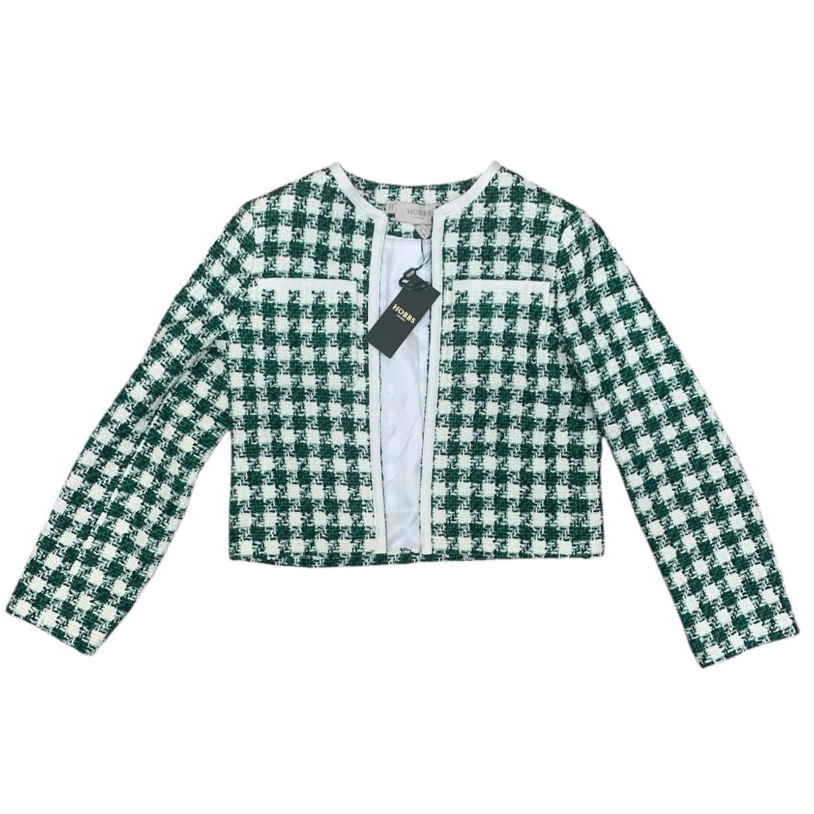 Hobbs London HOBBS LONDON Genevieve Houndstooth Checkered Jacket Size 14 Size XL / US 12-14 / IT 48-50 - 8 Thumbnail