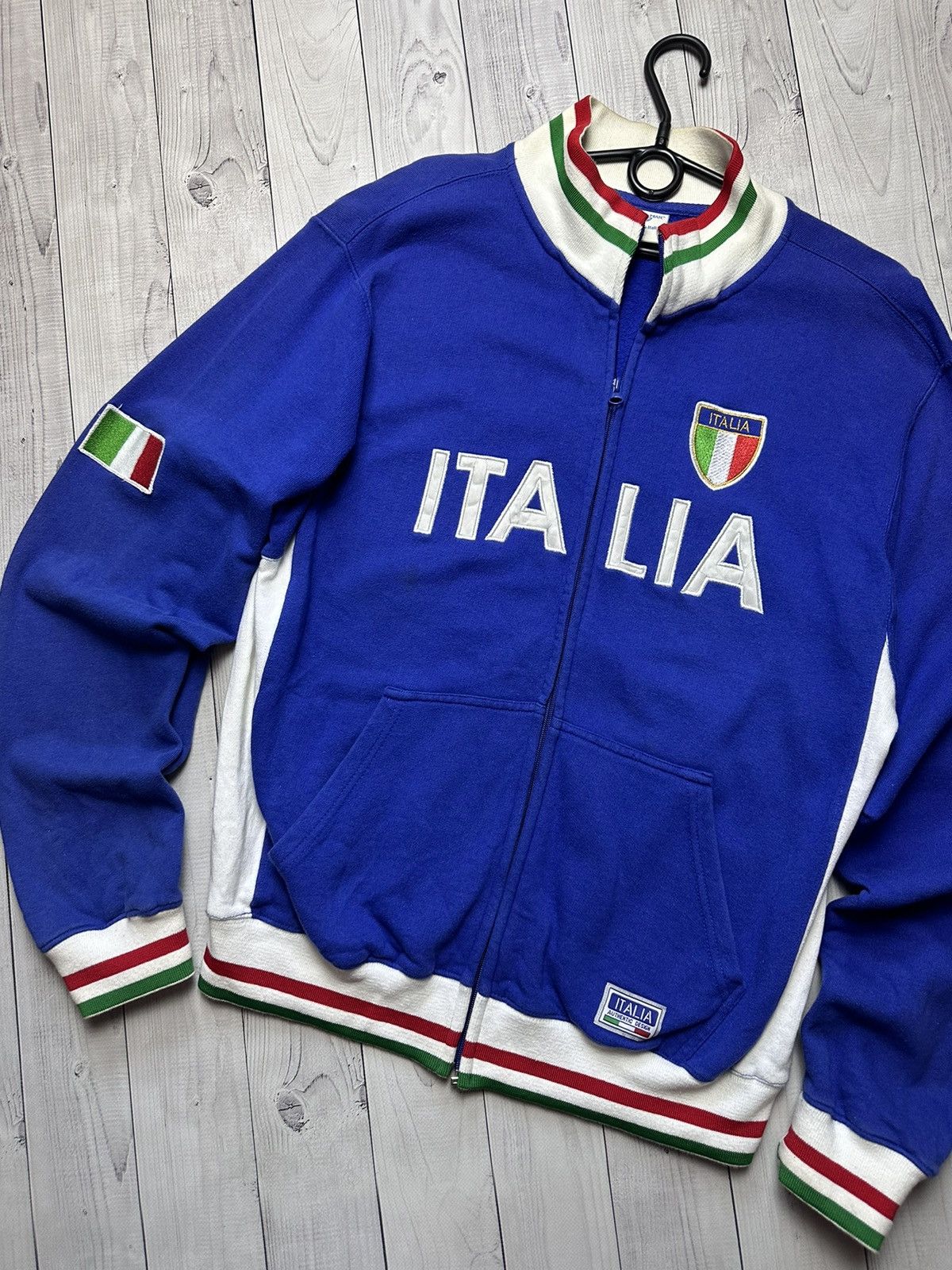 Vintage Italia jacket big logo blue size L hoodie Size US L / EU 52-54 / 3 - 2 Thumbnail