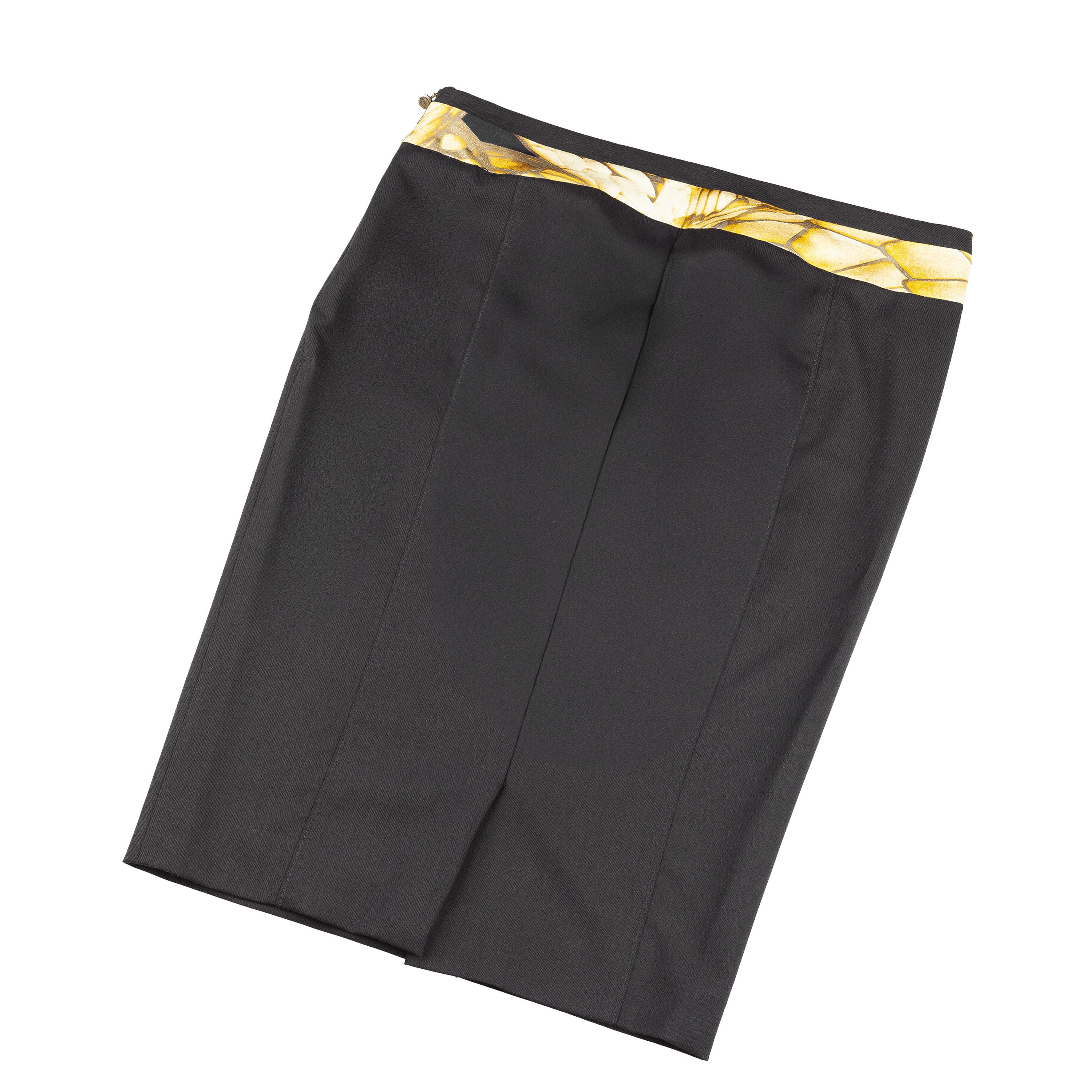 Just Cavalli Just Cavalli Vintage Yellow Feathers Pencil Skirt (M) Size 27" / US 4 / IT 40 - 3 Thumbnail