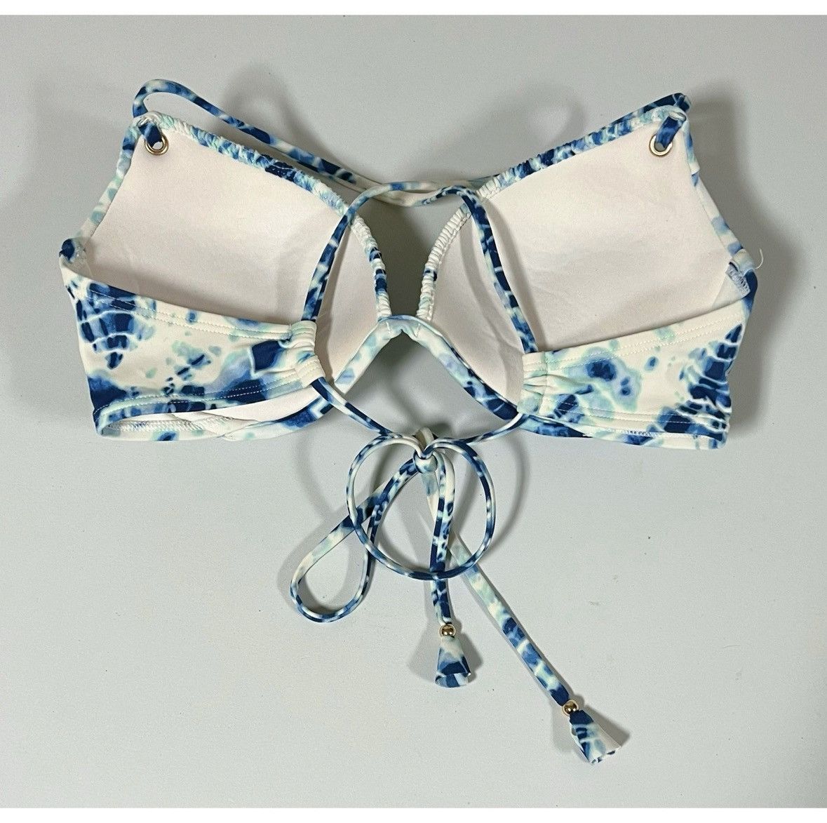 Victoria's Secret × Vintage Victoria’s Secret Tie Dye Bikini Top Bathing Suit 34C 🤍🩵✨ Size S / US 4 / IT 40 - 5 Thumbnail