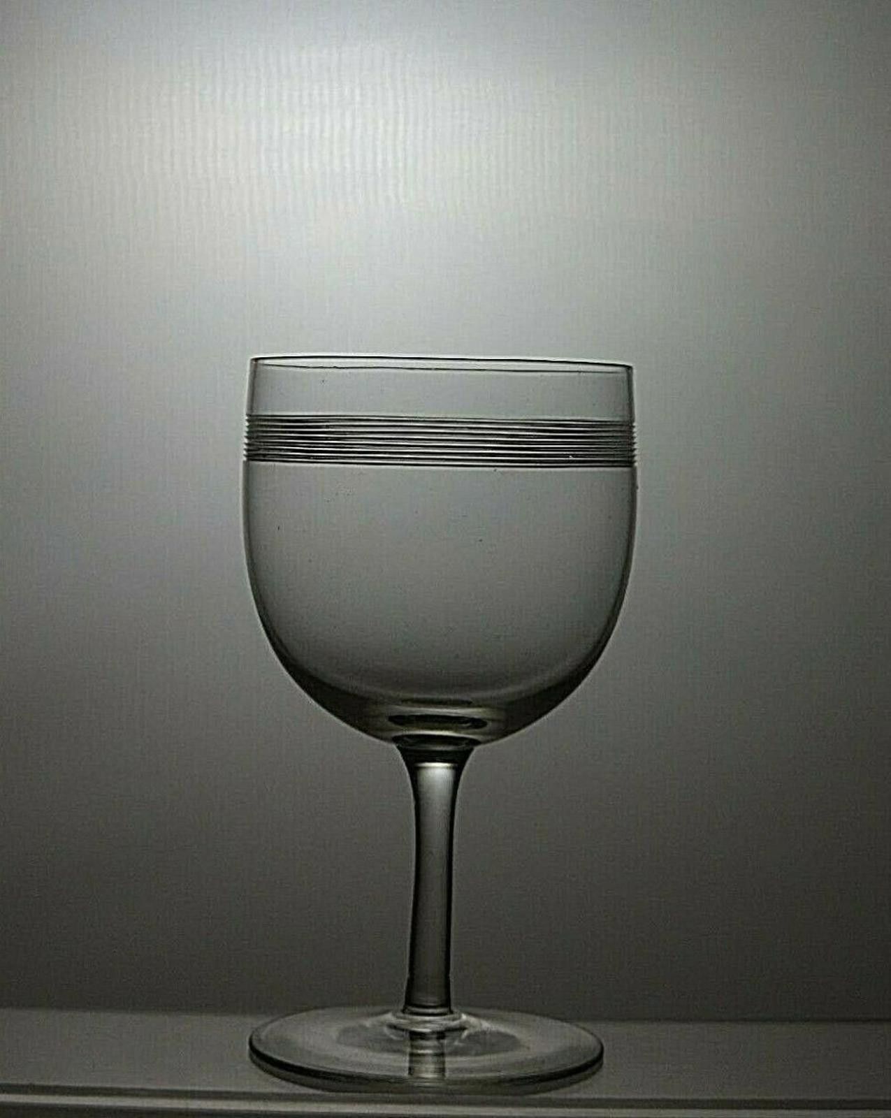 Starter Lead Crystal Set Of 4 Wine Glasses With Silver lines 4 1/2" Size ONE SIZE - 5 Thumbnail