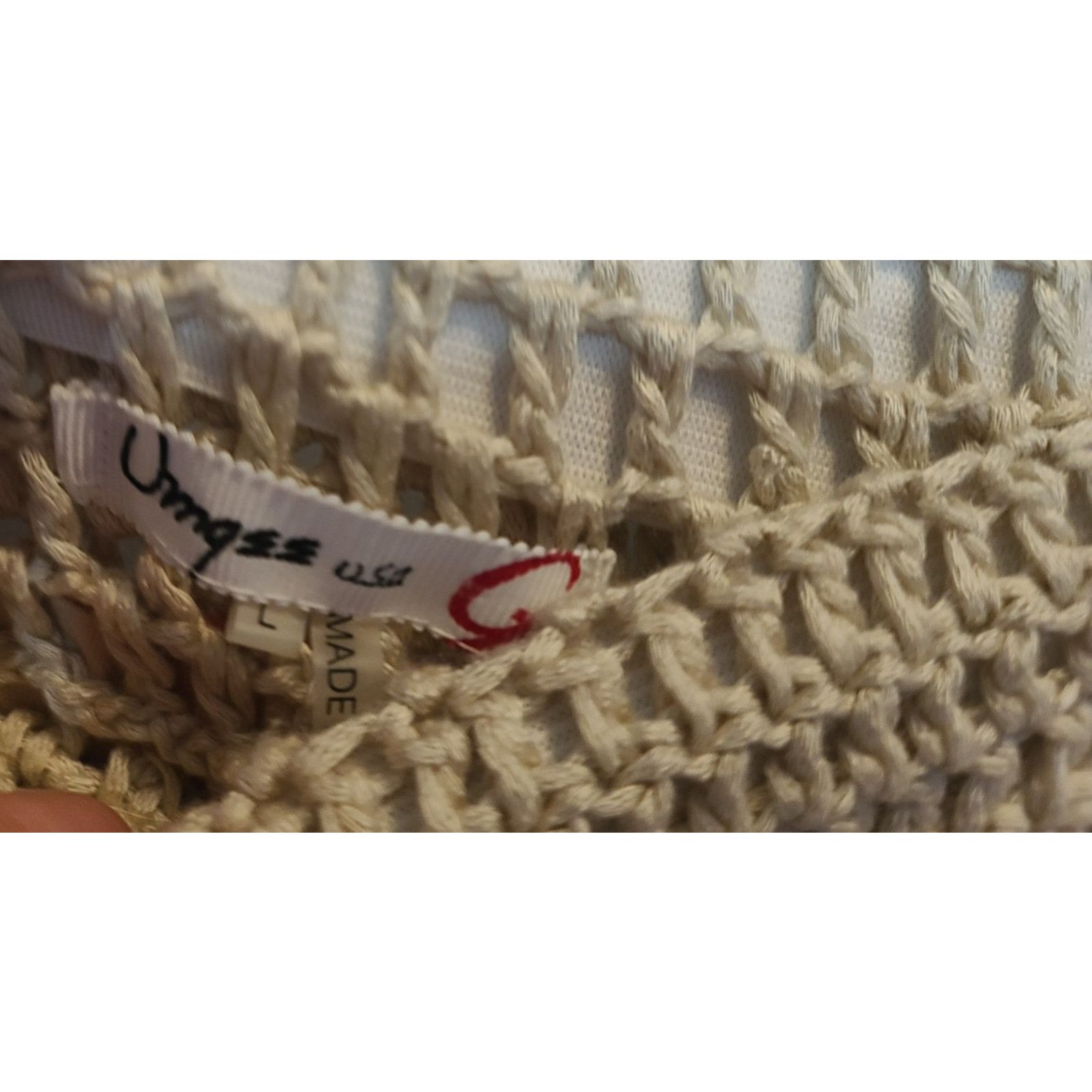 Other Vintage Y2K 90s Umgee Crochet Beige Orange Hi-Lo Skirt Large Size 28" / US 6 / IT 42 - 4 Thumbnail