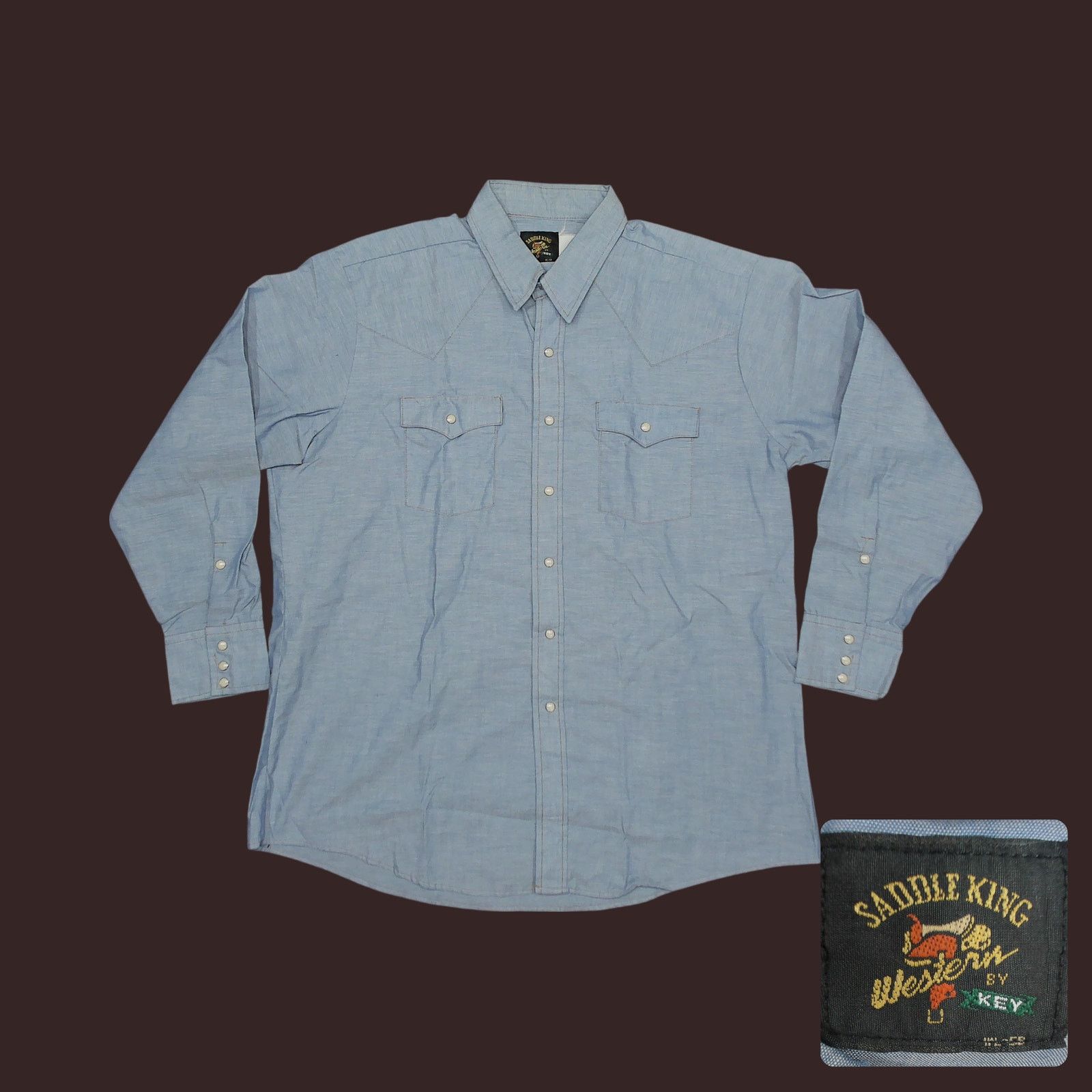 Vintage Vintage 70s Saddle King By Key Western Pearl Snap Shirt Size US XXL / EU 58 / 5 - 1 Thumbnail