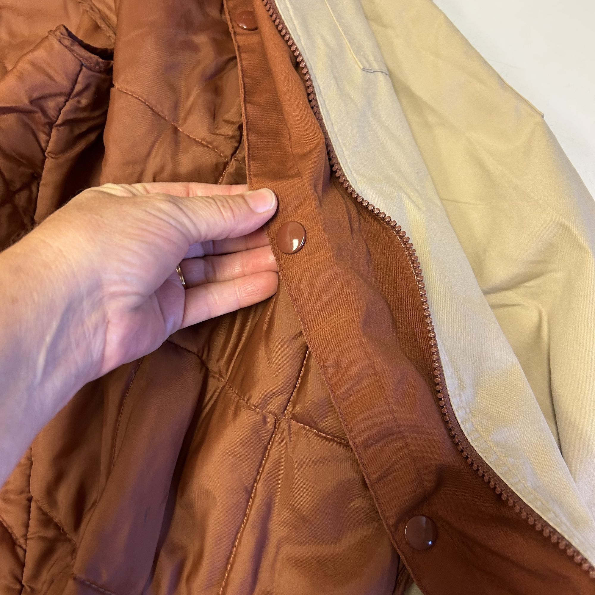 Other 80's Porsha Winer Men Beige QUILTED Lined Coat HOODED Jacket Size US L / EU 52-54 / 3 - 8 Thumbnail
