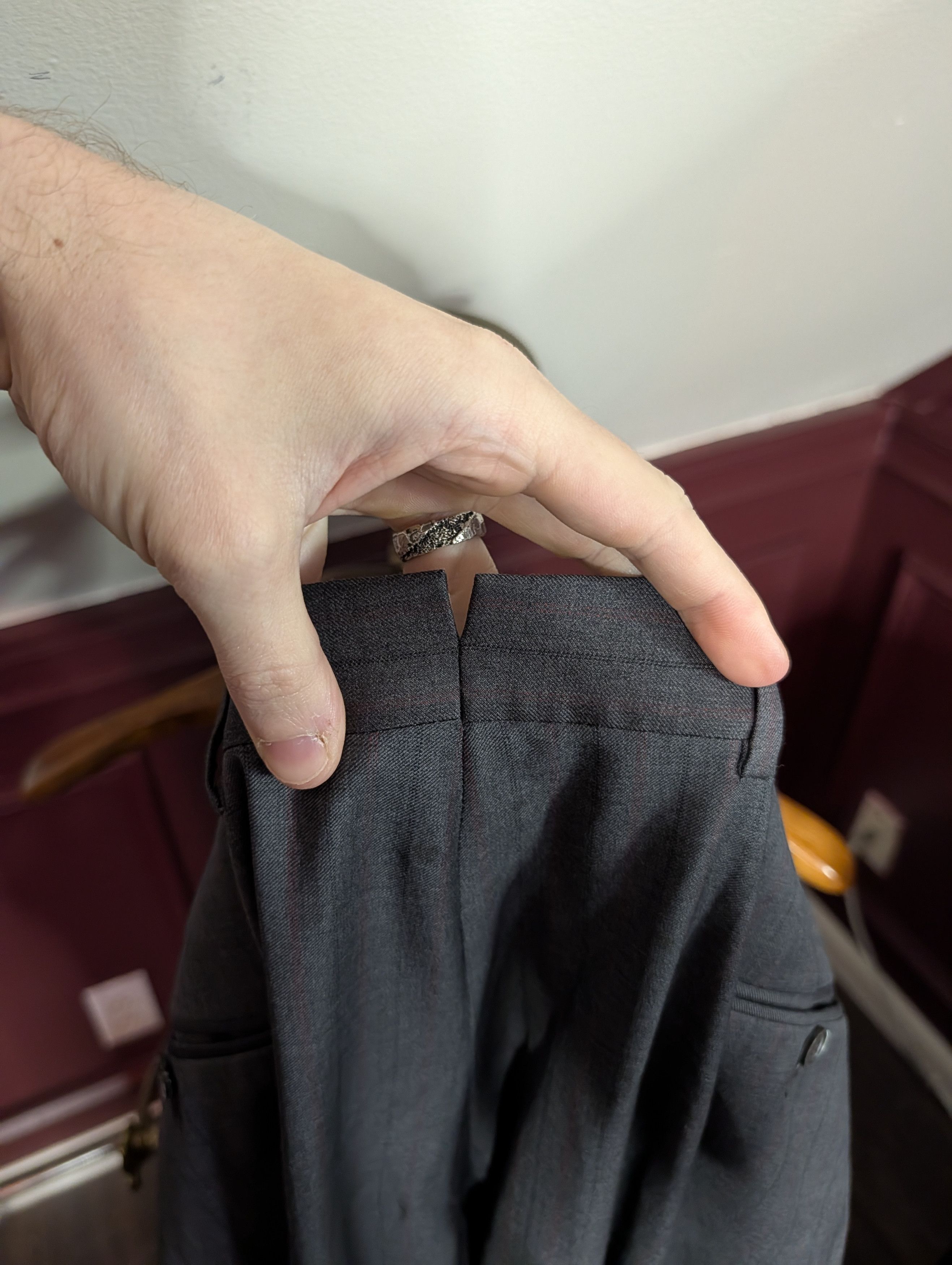 Isaia Timeless 140s wool pinstriped logo embroidery cuff pants Size US 40 / EU 56 - 12 Thumbnail