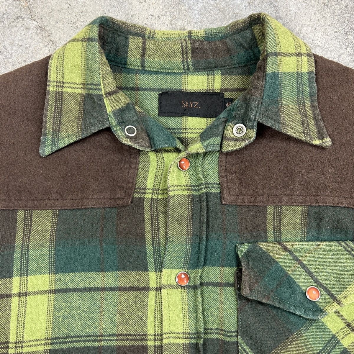Japanese Brand Slyz. Japan - Western Shirt Green Size US M / EU 48-50 / 2 - 3 Thumbnail