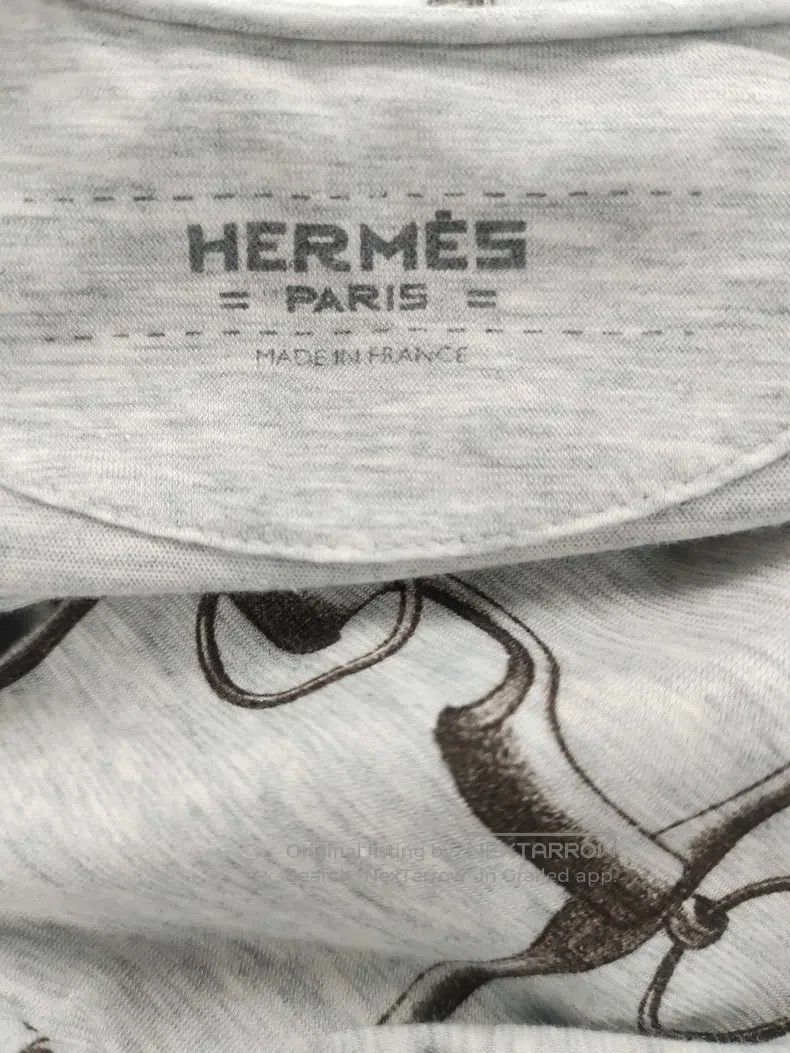 Hermes Hermes Gray Printed Letter H Short Sleeve Size XXS / US 00 / IT 34 - 3 Thumbnail