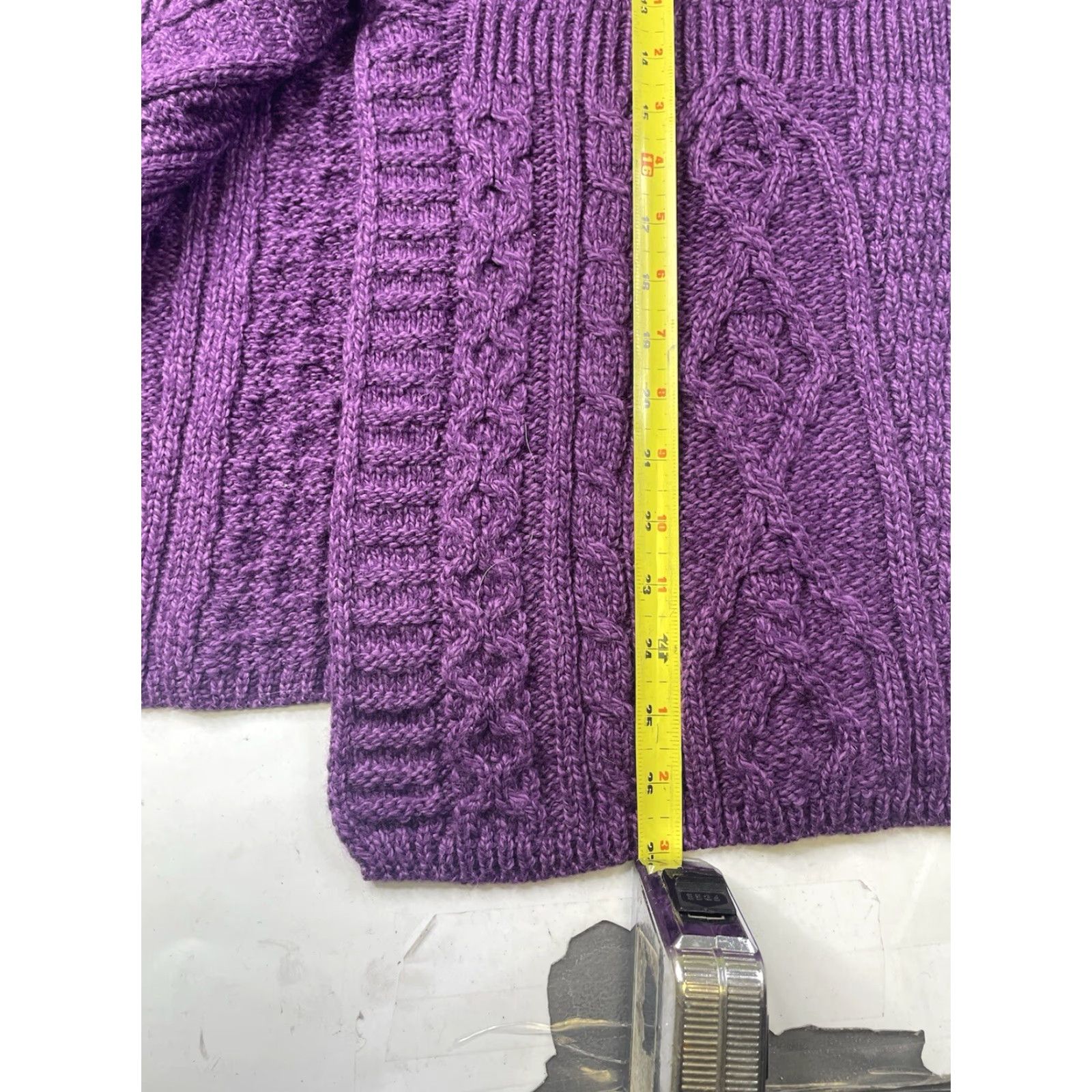 Vintage Kilronan Ireland Merino Wool Cardigan 3/4 Sleeve Purple Knit 100% Wool Size L Women's Sweater Button Size L / US 10 / IT 46 - 5 Thumbnail
