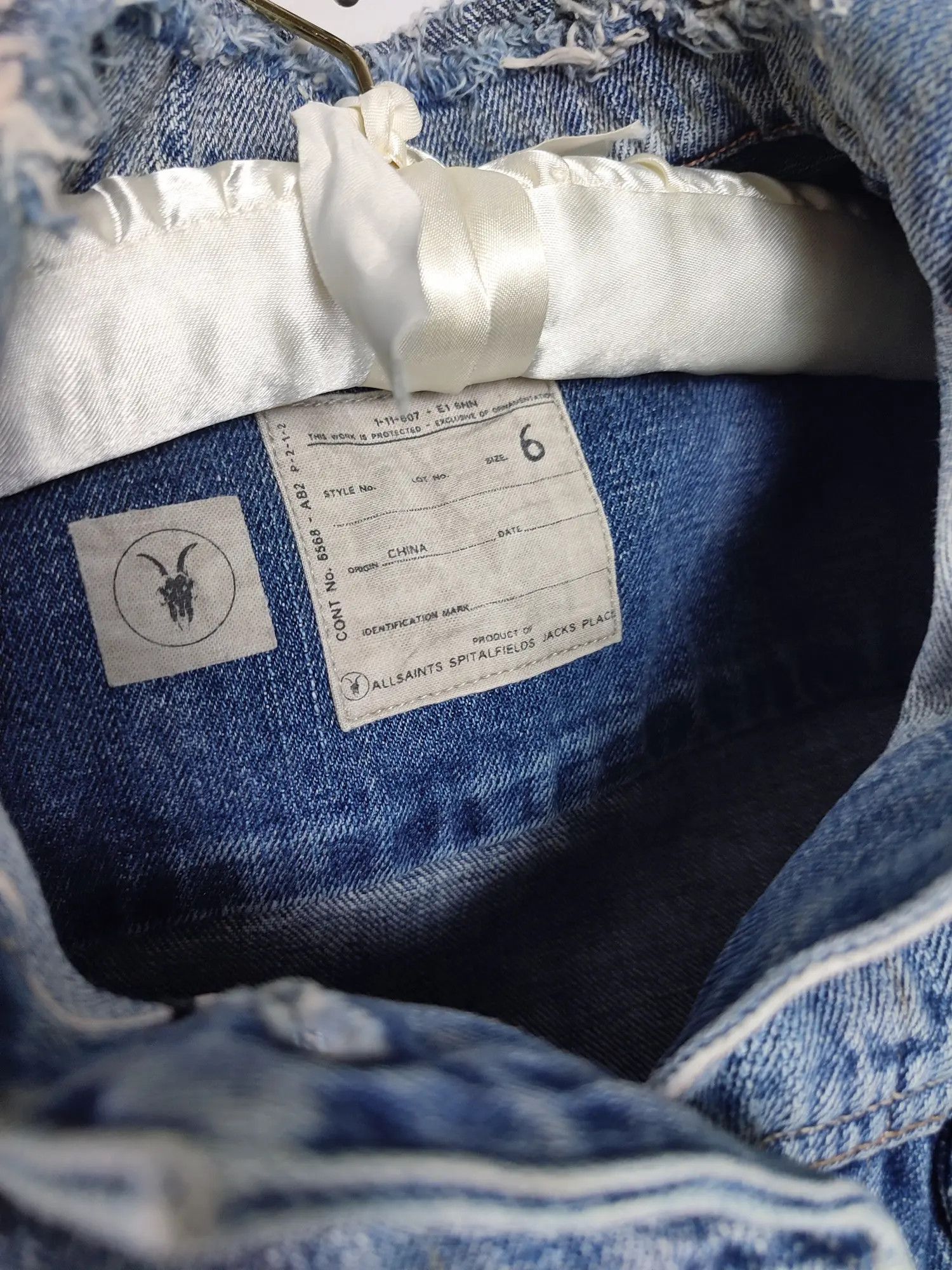 Allsaints × Japanese Brand Allsaints Lamara Distressed Denim Selvedge Slim Jacket Size M / US 6-8 / IT 42-44 - 8 Thumbnail