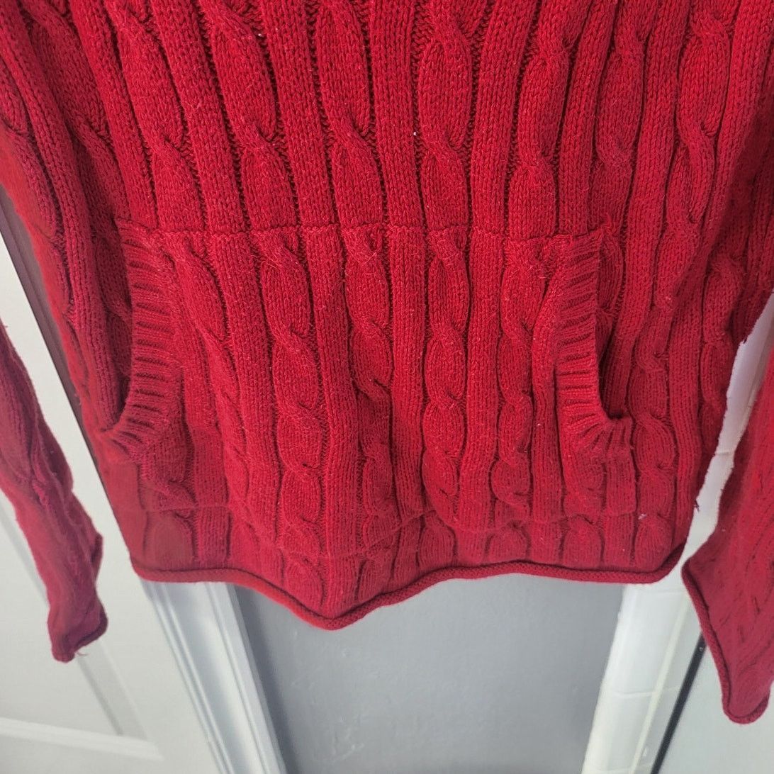 Old Navy Vintage Old Navy Red Perfect Fit Hood Sweater w/ Front Pocke Size L / US 10 / IT 46 - 3 Thumbnail