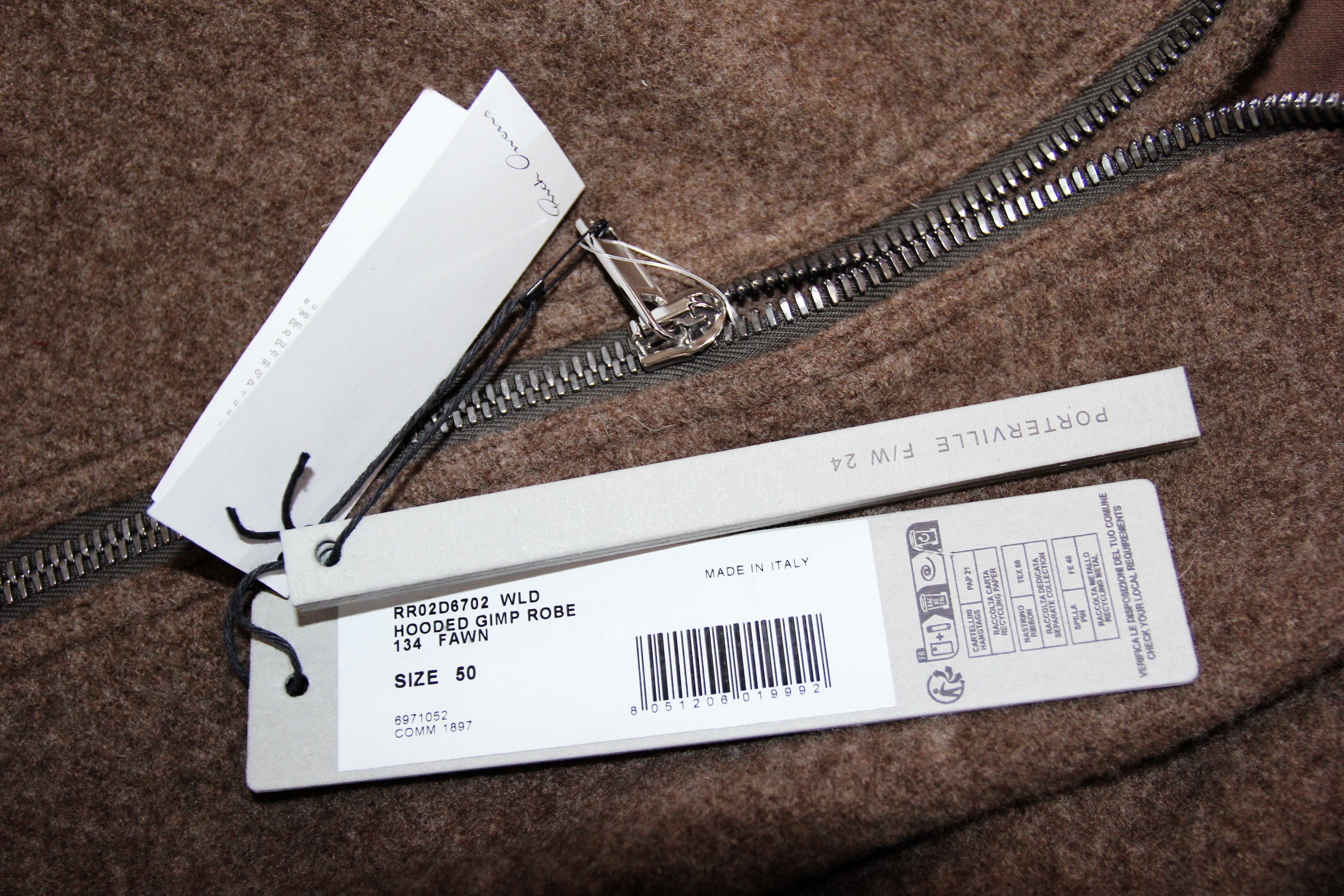 Rick Owens BNWT AW24 RICK OWENS "PORTERVILLE" HOODED GIMP ROBE COAT 50 Size US M / EU 48-50 / 2 - 8 Thumbnail