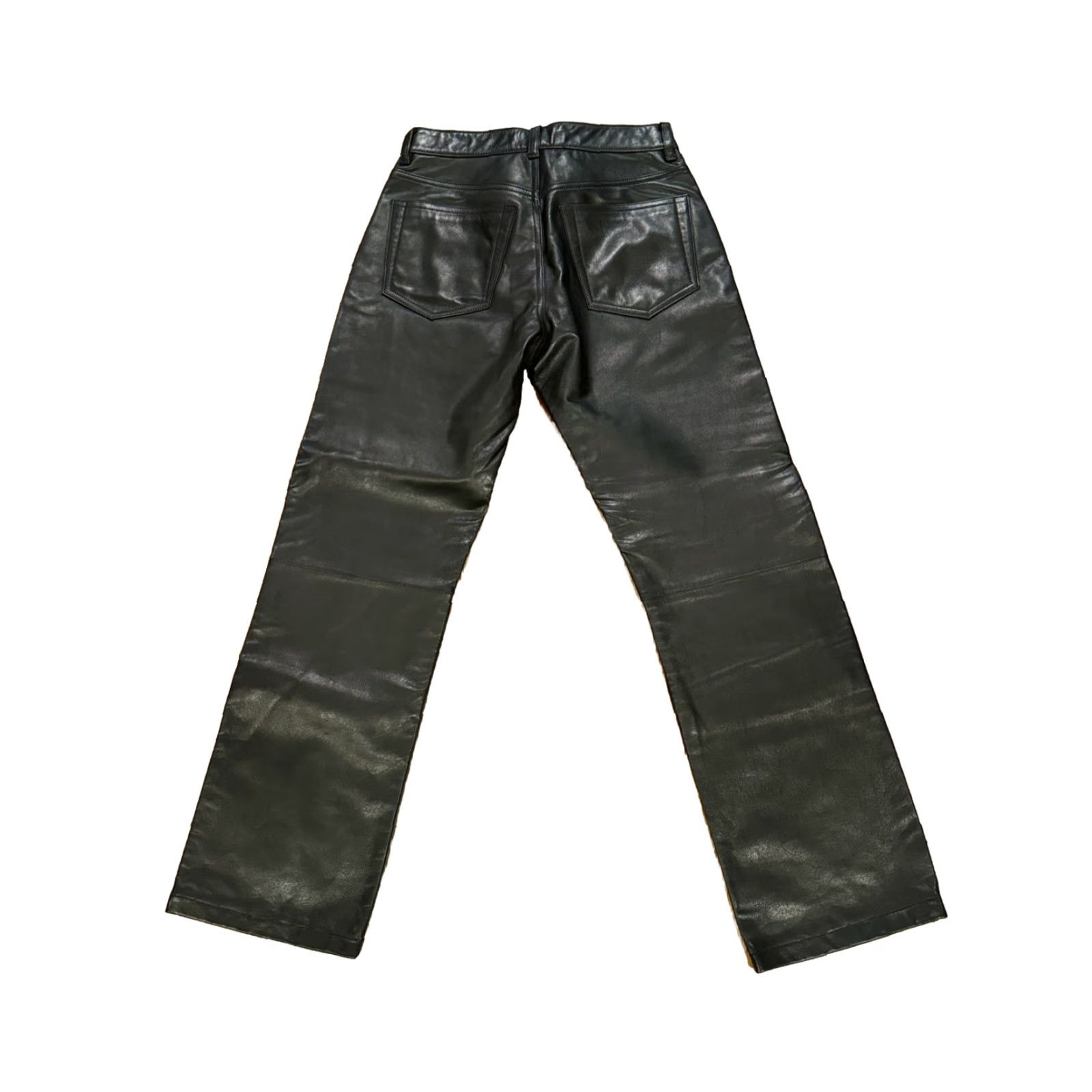 Gap GAP Black Leather Biker Pants 30x28 - Iconic Jeans, Leather, Pants, Regular, Men, Vintage, 30, 28 Inseam Size US 30 / EU 46 - 5 Thumbnail