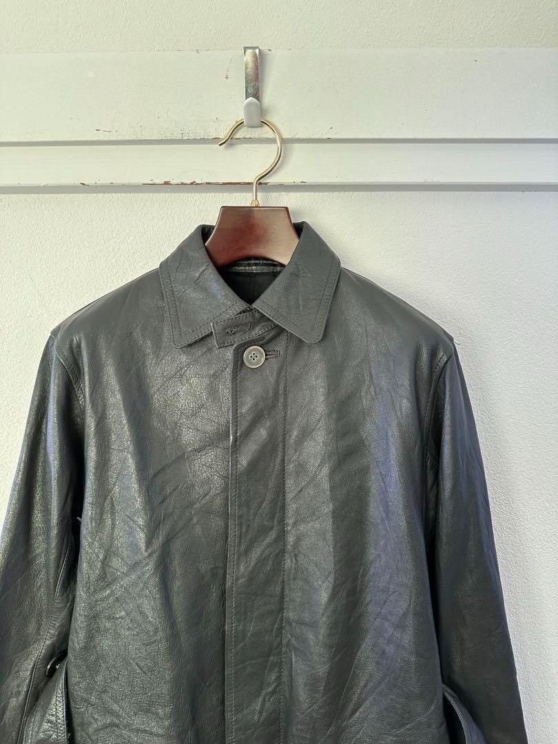 Yohji yamamoto leather trench coat