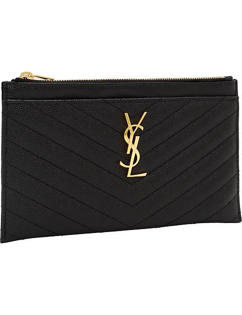 Saint Laurent Paris o1b1hav110125 Size: OS / Cassandre Matelasse Pouch in Black Size ONE SIZE - 2 Thumbnail