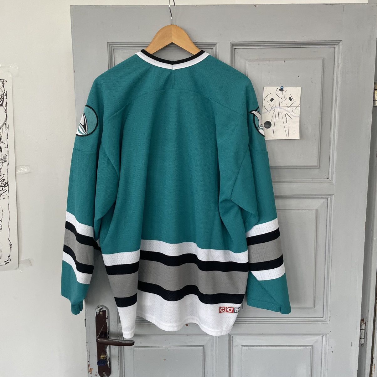 NHL Vintage 90's San Jose Sharks NHL Hockey Jersey Mens Shirt Size US XL / EU 56 / 4 - 6 Thumbnail