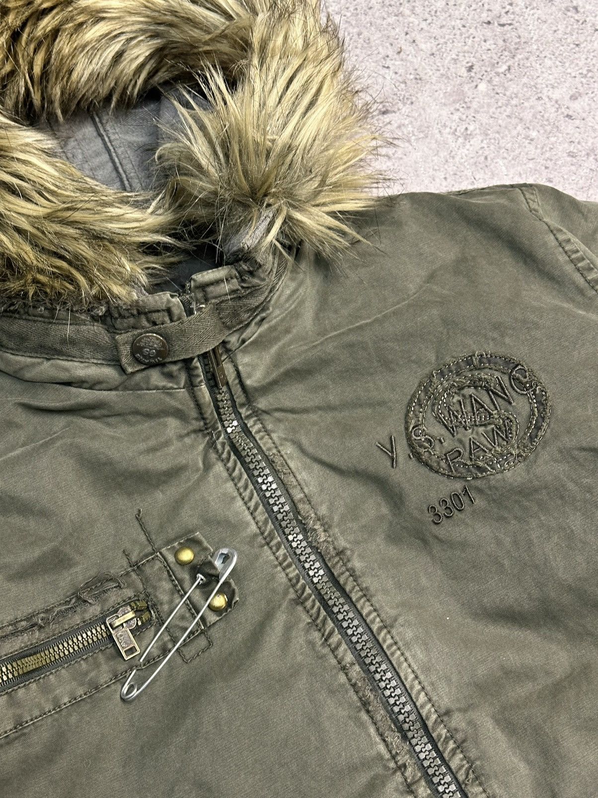 If Six Was Nine Vintage Army Military Fur Hood Jacket Y2K Utility Cropped Size US M / EU 48-50 / 2 - 6 Thumbnail