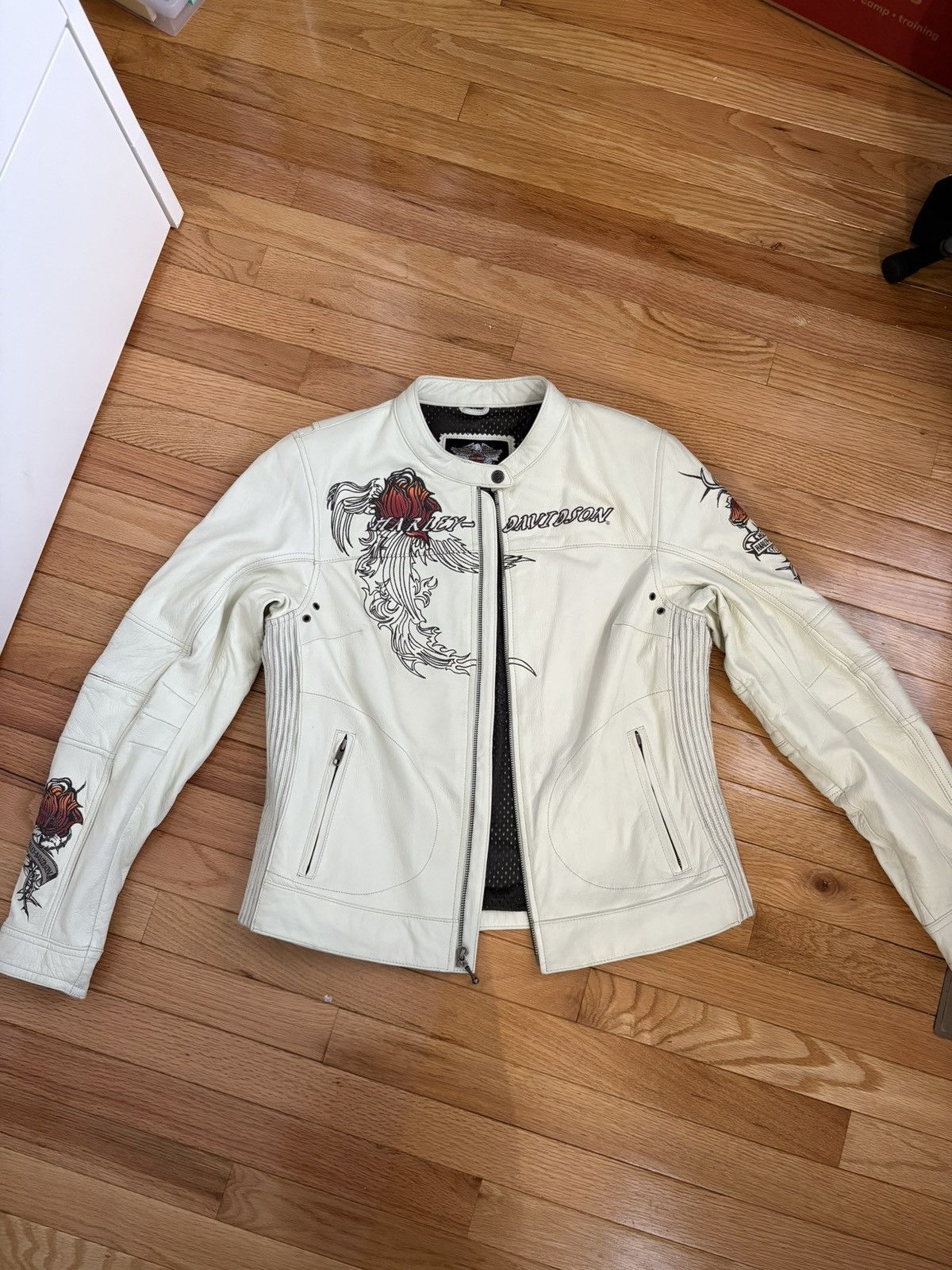 Harley Davidson Harley Davidson Women’s Pacific Coast White Leather Jacket Size M / US 6-8 / IT 42-44 - 1 Thumbnail