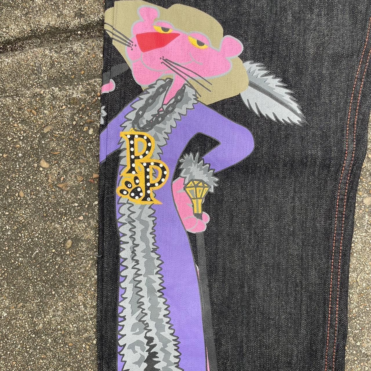 Vintage RARE Vintage Pink Panther baggy jeans Size US 34 / EU 50 - 6 Thumbnail