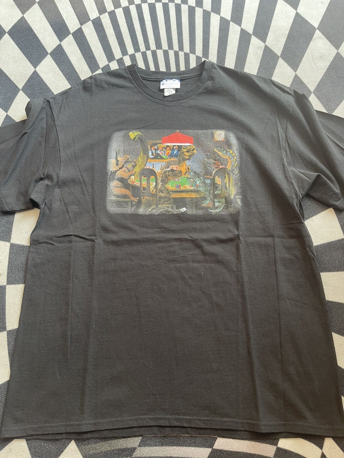 Arts & Science Vtg American Museum of Natural History DinosaursPlayingPoker Size US XL / EU 56 / 4 - 2 Thumbnail